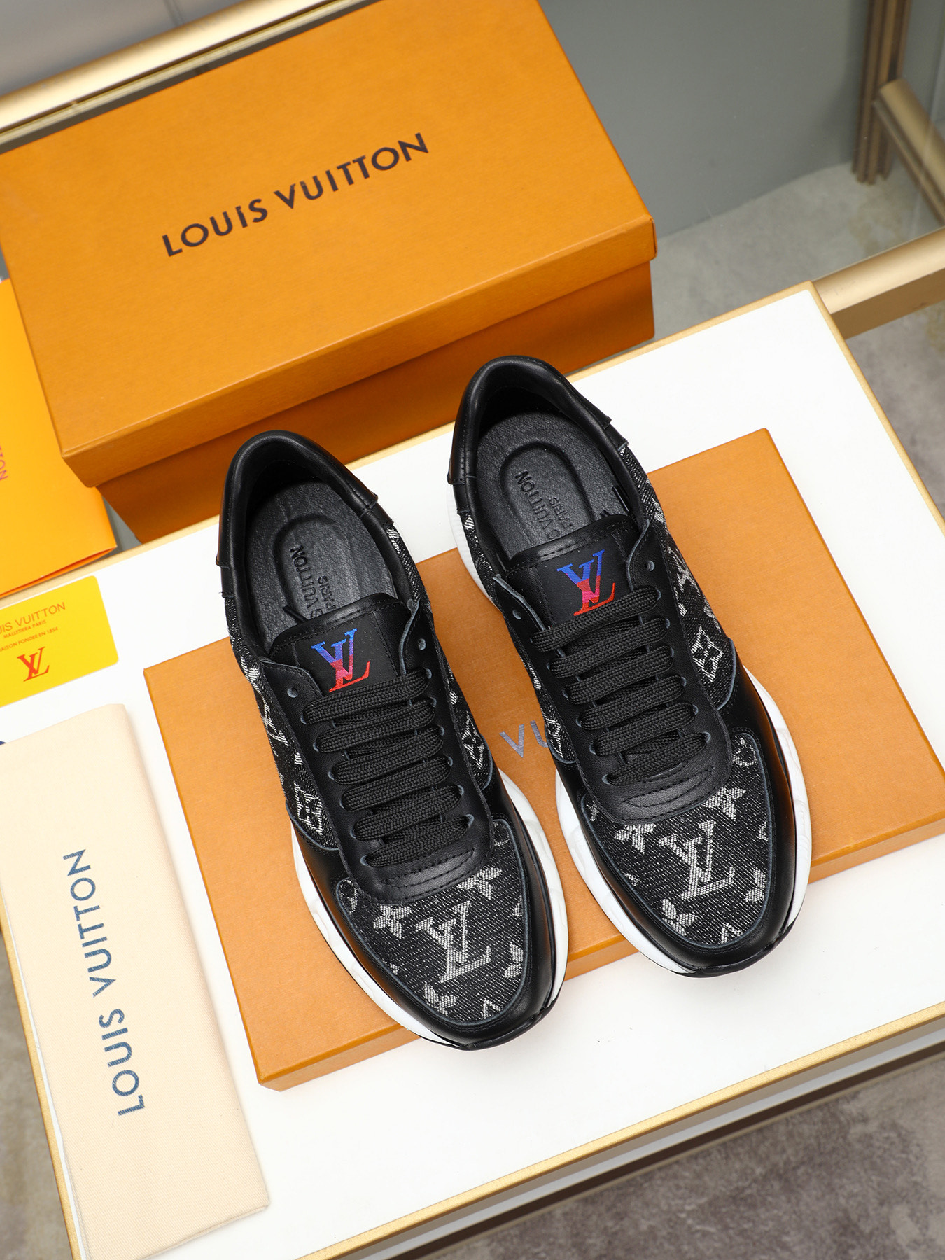 Louis Vuitton Men's Trainer Sneaker in Monogram Textile and Leather 8 i1743235584073 5320 0 6