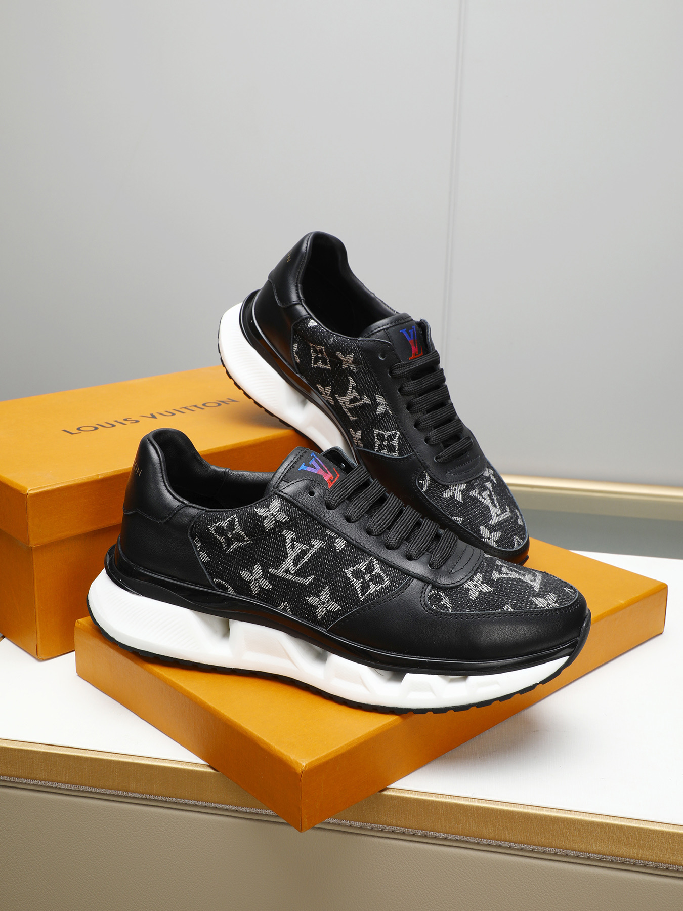 Louis Vuitton Men's Trainer Sneaker in Monogram Textile and Leather 5 i1743235584610 7356 0 3