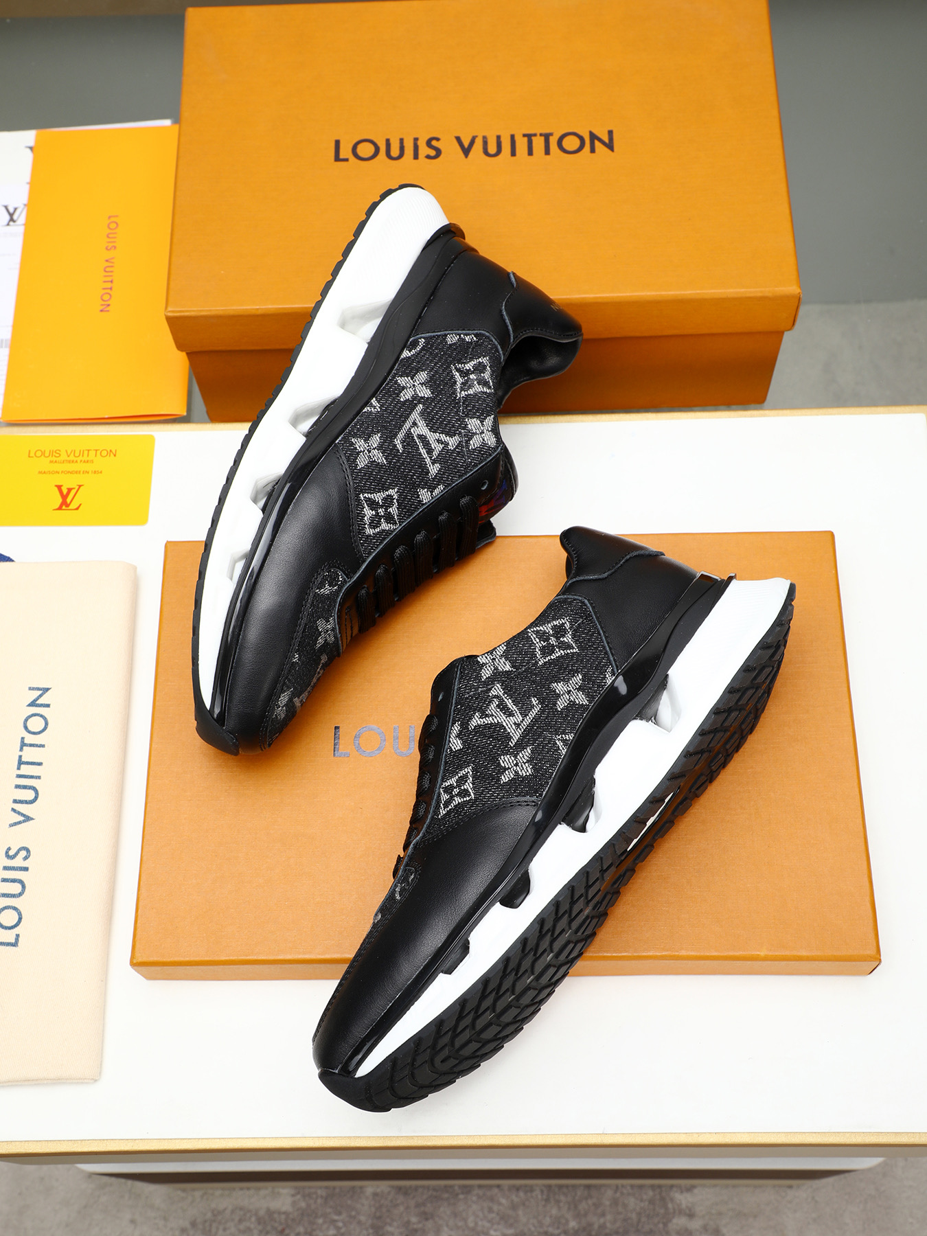 Louis Vuitton Men's Trainer Sneaker in Monogram Textile and Leather 10 i1743235584613 9061 0 8