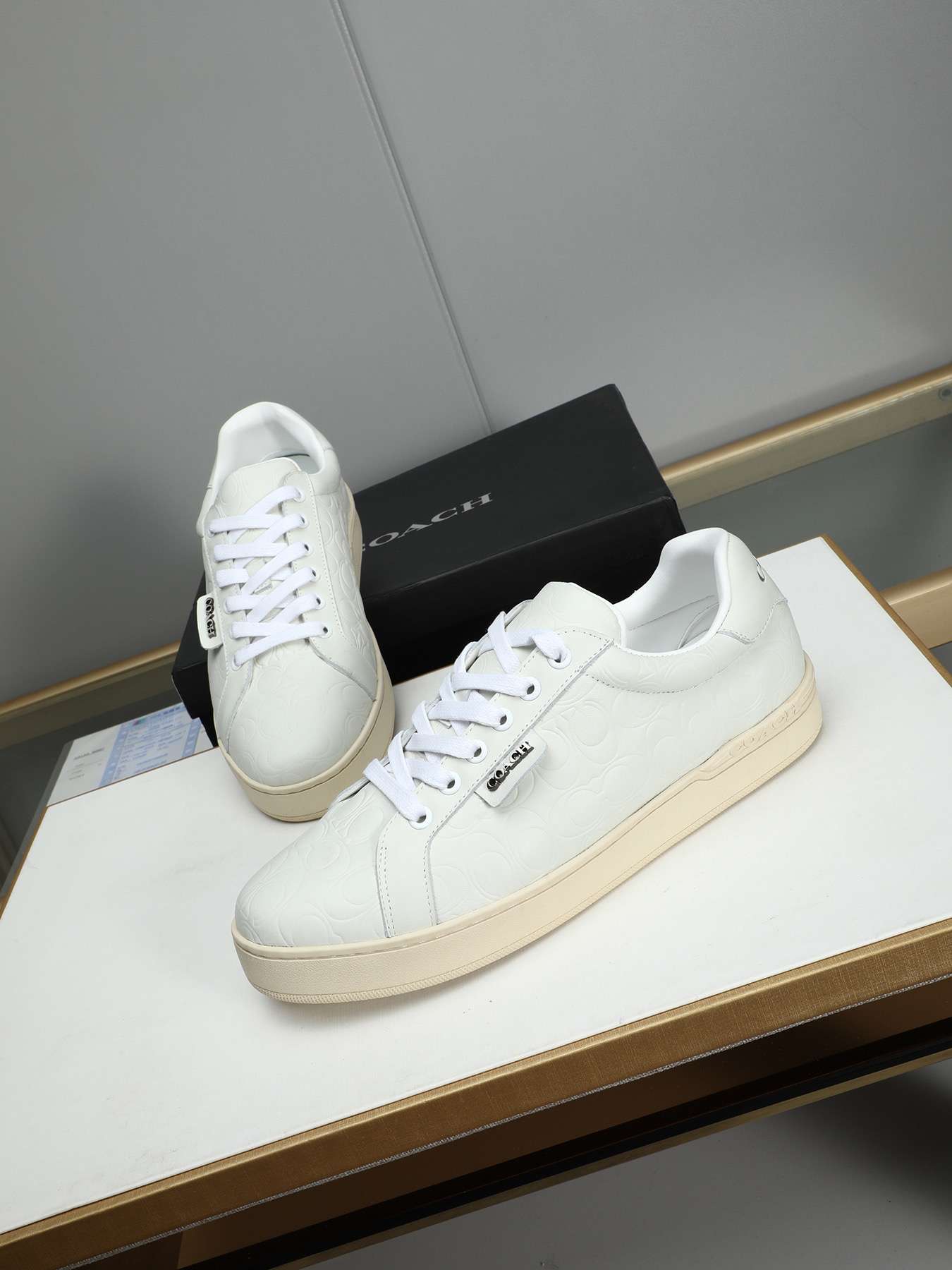 Coach Men's Low Top Leather Sneakers Casual Lace-Up Fashion White 8 i1743526502367 4823 0 6