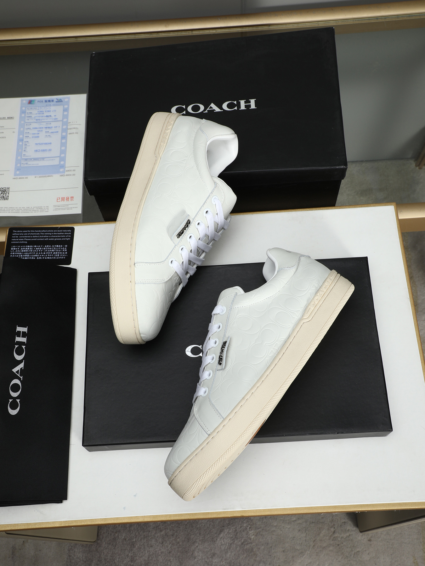 Coach Men's Low Top Leather Sneakers Casual Lace-Up Fashion White 9 i1743526502368 3386 0 7