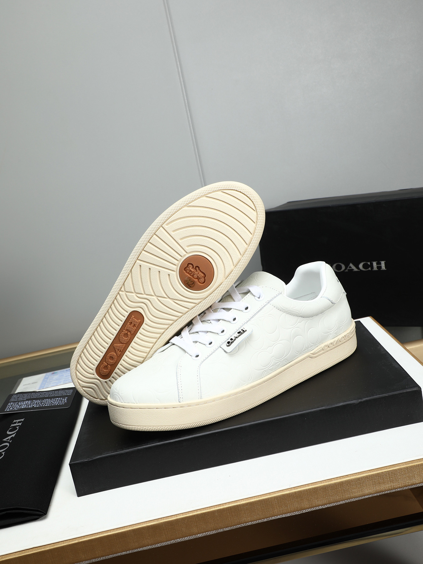 Coach Men's Low Top Leather Sneakers Casual Lace-Up Fashion White 4 i1743526502368 341 0 2
