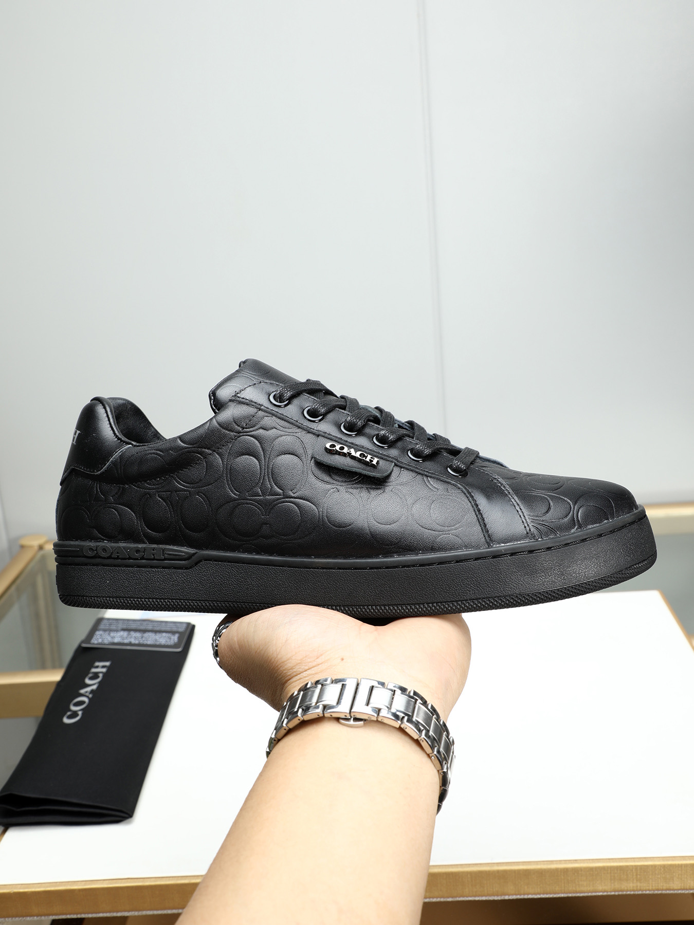 Coach Men's Leather Low Top Lace-Up Fashion Sneakers - Casual & Versatile 1 Coach Men's Leather Low Top Lace-Up Fashion Sneakers - Casual & Versatile
