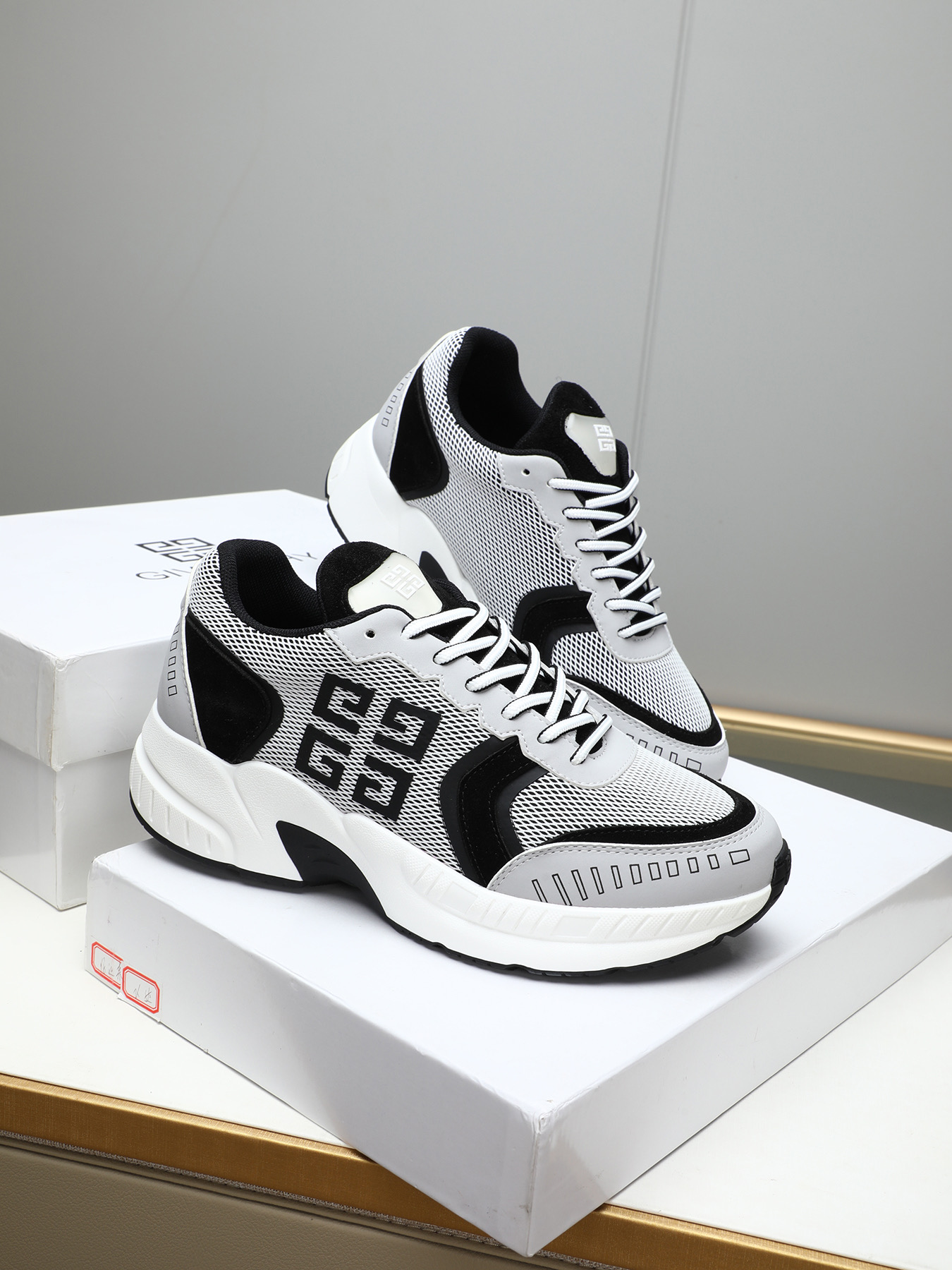 Givenchy Men's Giv 1 Runner Sneakers Calfskin and Breathable Mesh 5 i1744102748936 3338 0 3