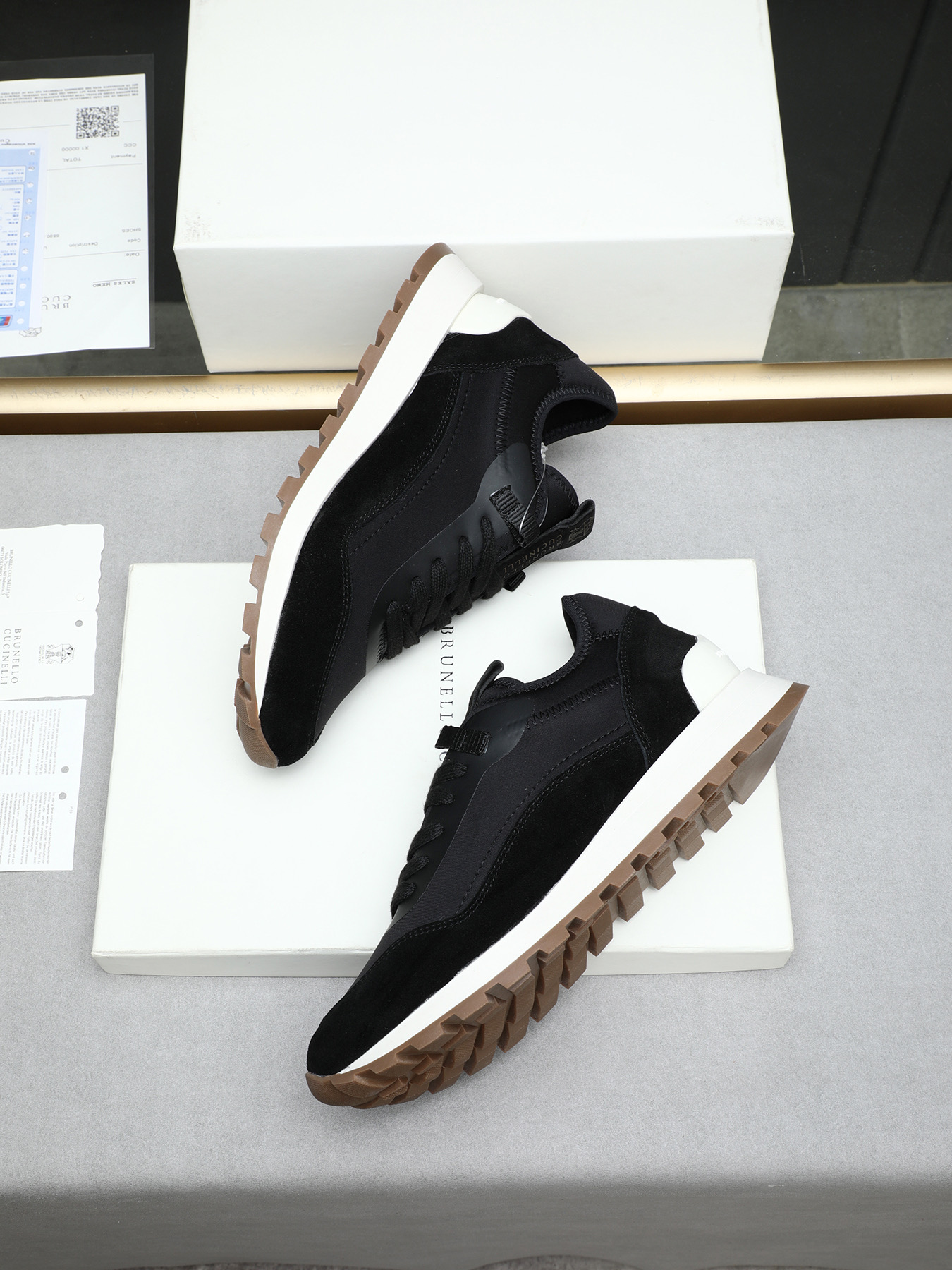 Brunello Cucinelli Men's Leather & Fabric Sneakers -Comfortable & Stylish 8 i1744103213503 7594 0 6
