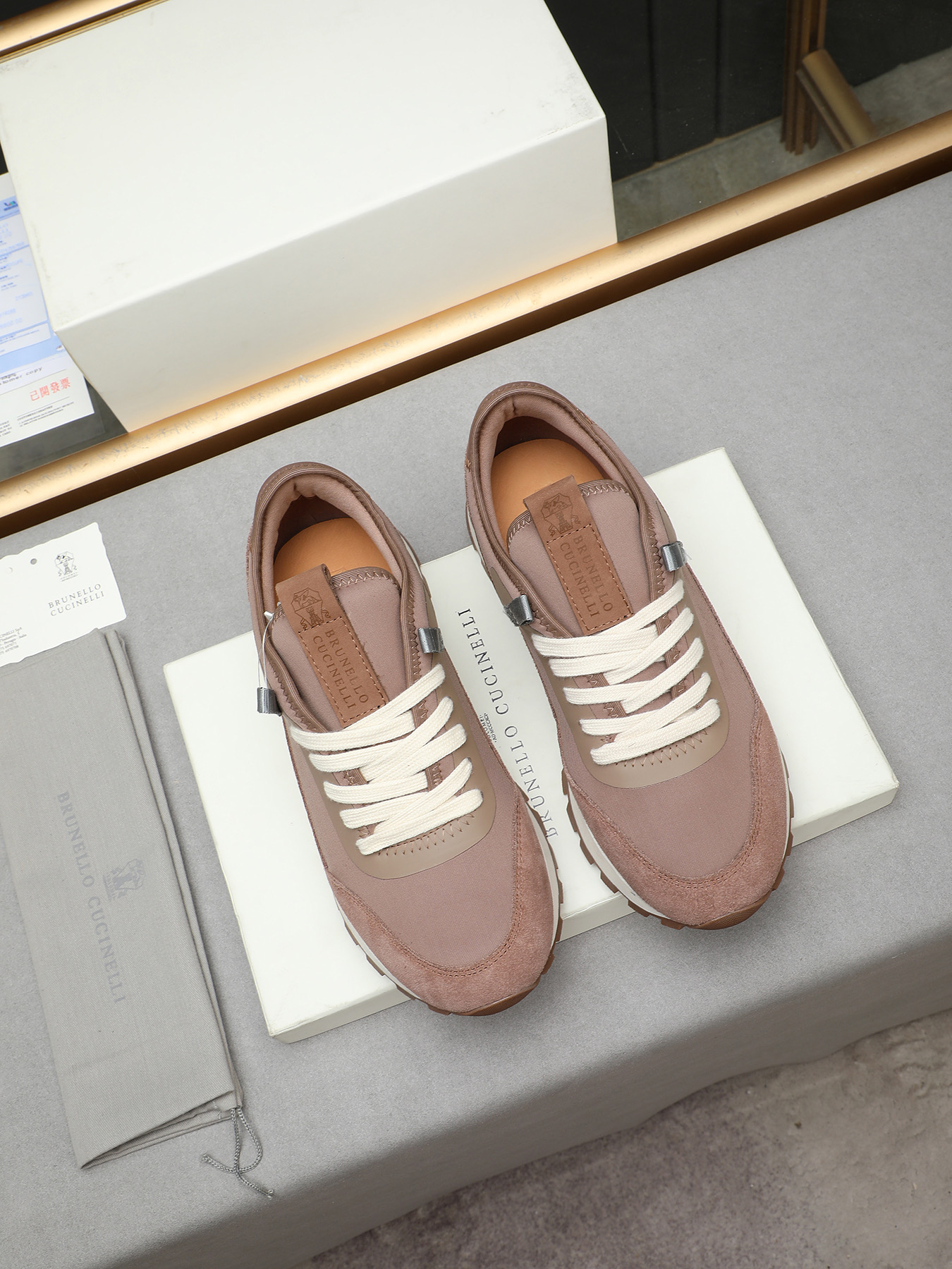 Brunello Cucinelli Men's Leather & Waterproof Fabric Casual Sneakers 8 i1744103231226 1950 0 6