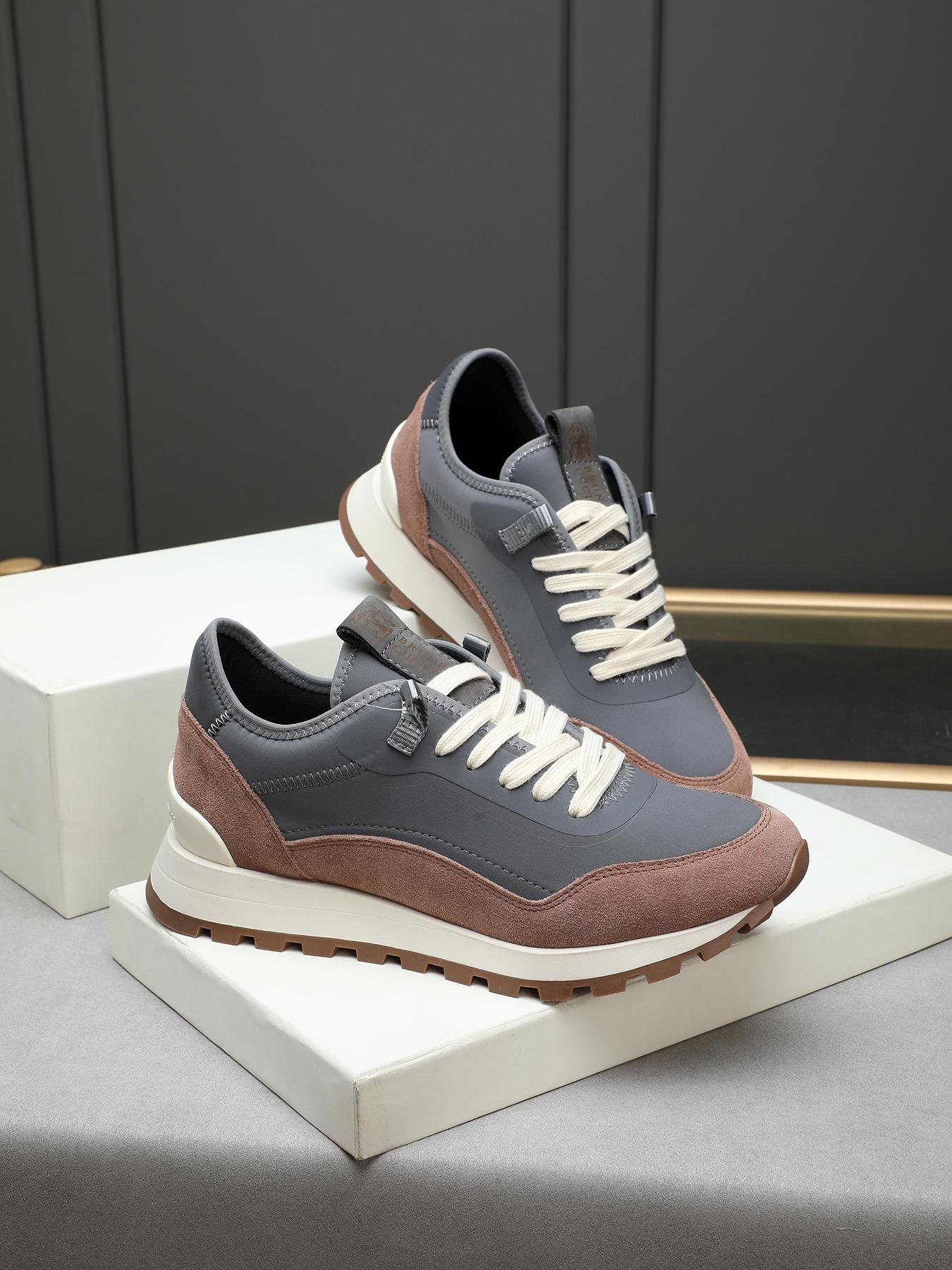 Brunello Cucinelli Men's Leather and Fabric Sneakers - Casual Style 7 i1744103259521 4653 0 5