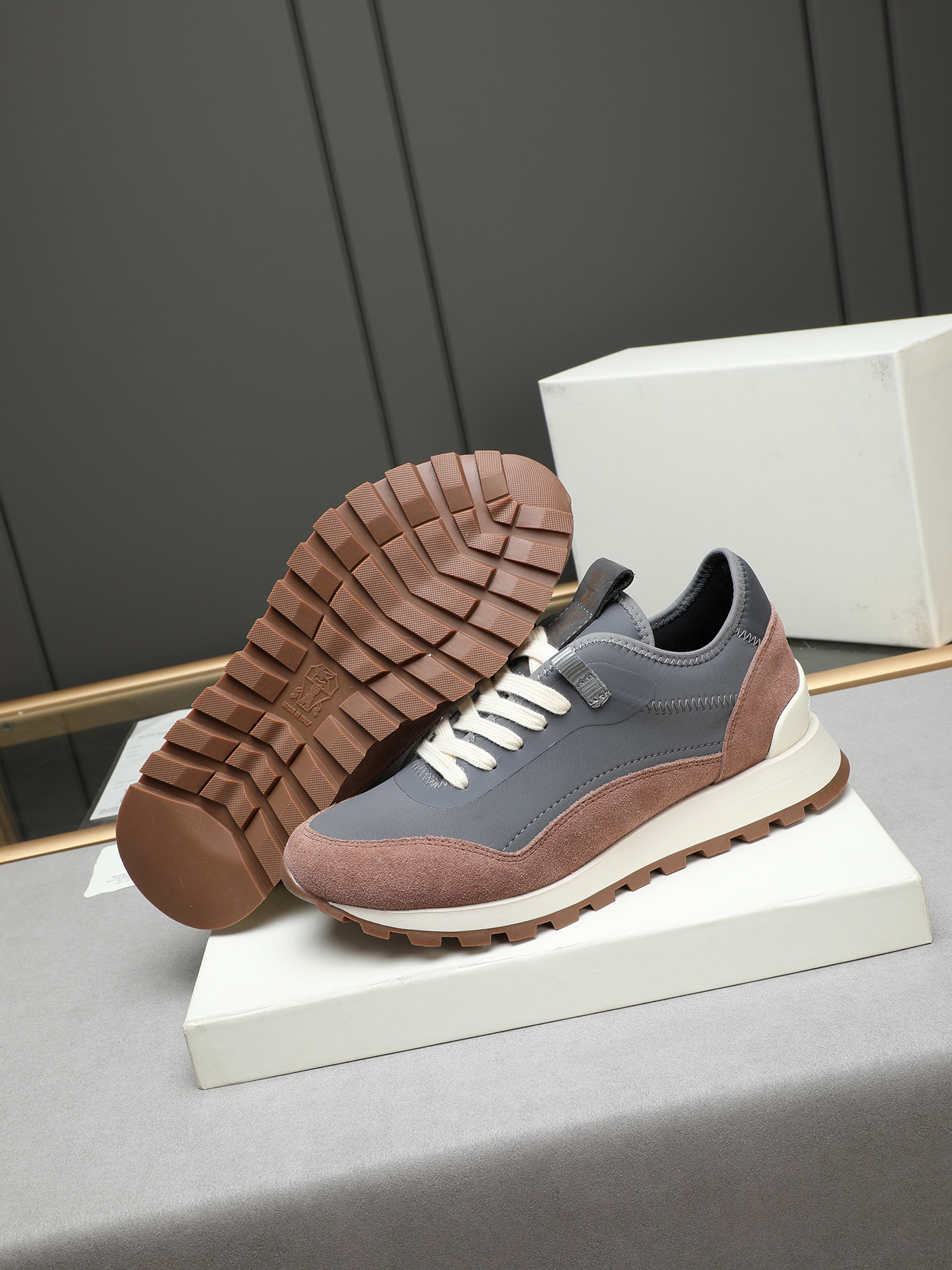 Brunello Cucinelli Men's Leather and Fabric Sneakers - Casual Style 6 i1744103259525 2516 0 4