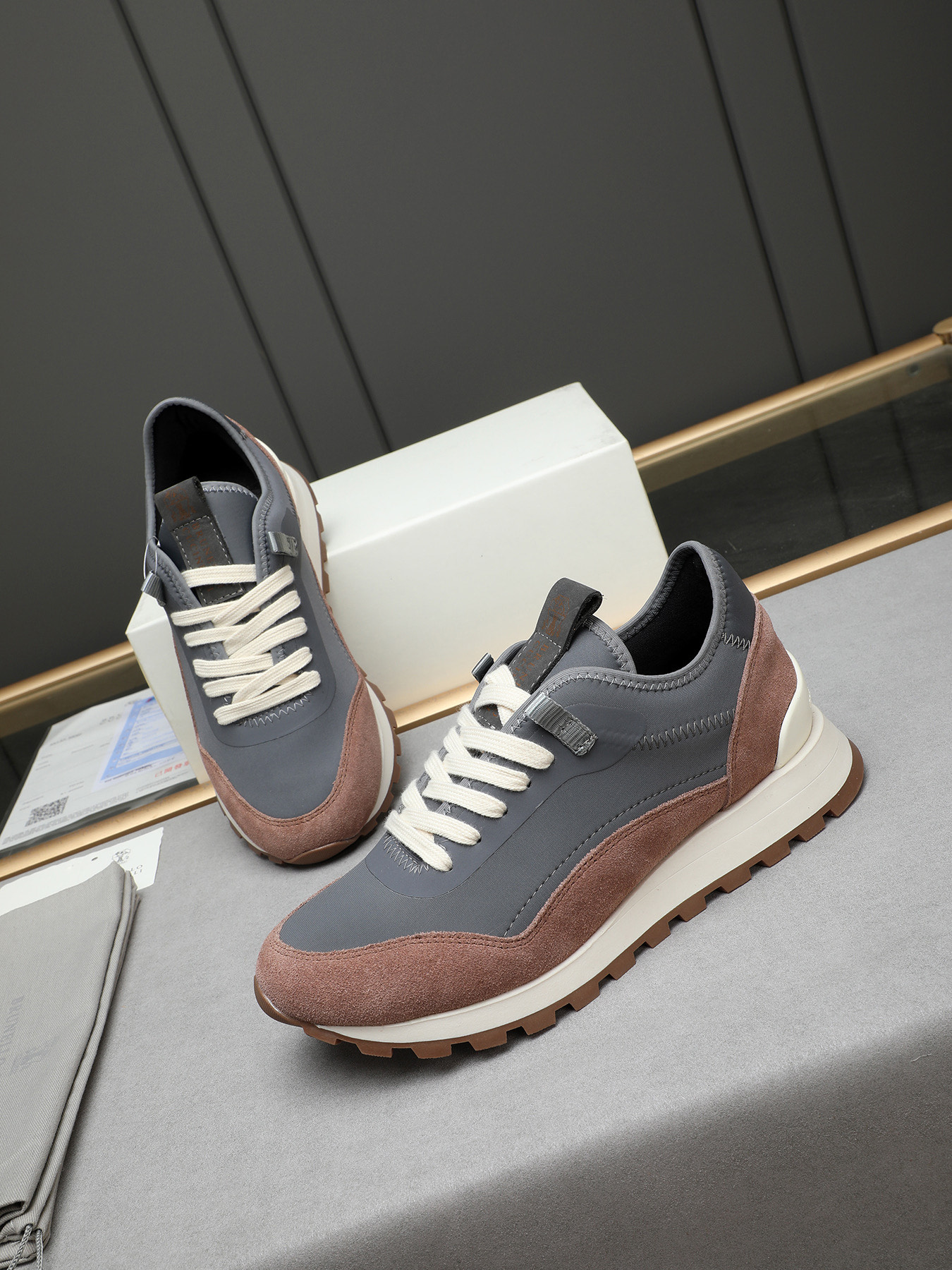 Brunello Cucinelli Men's Leather and Fabric Sneakers - Casual Style 2 i1744103259692 2451 0 0