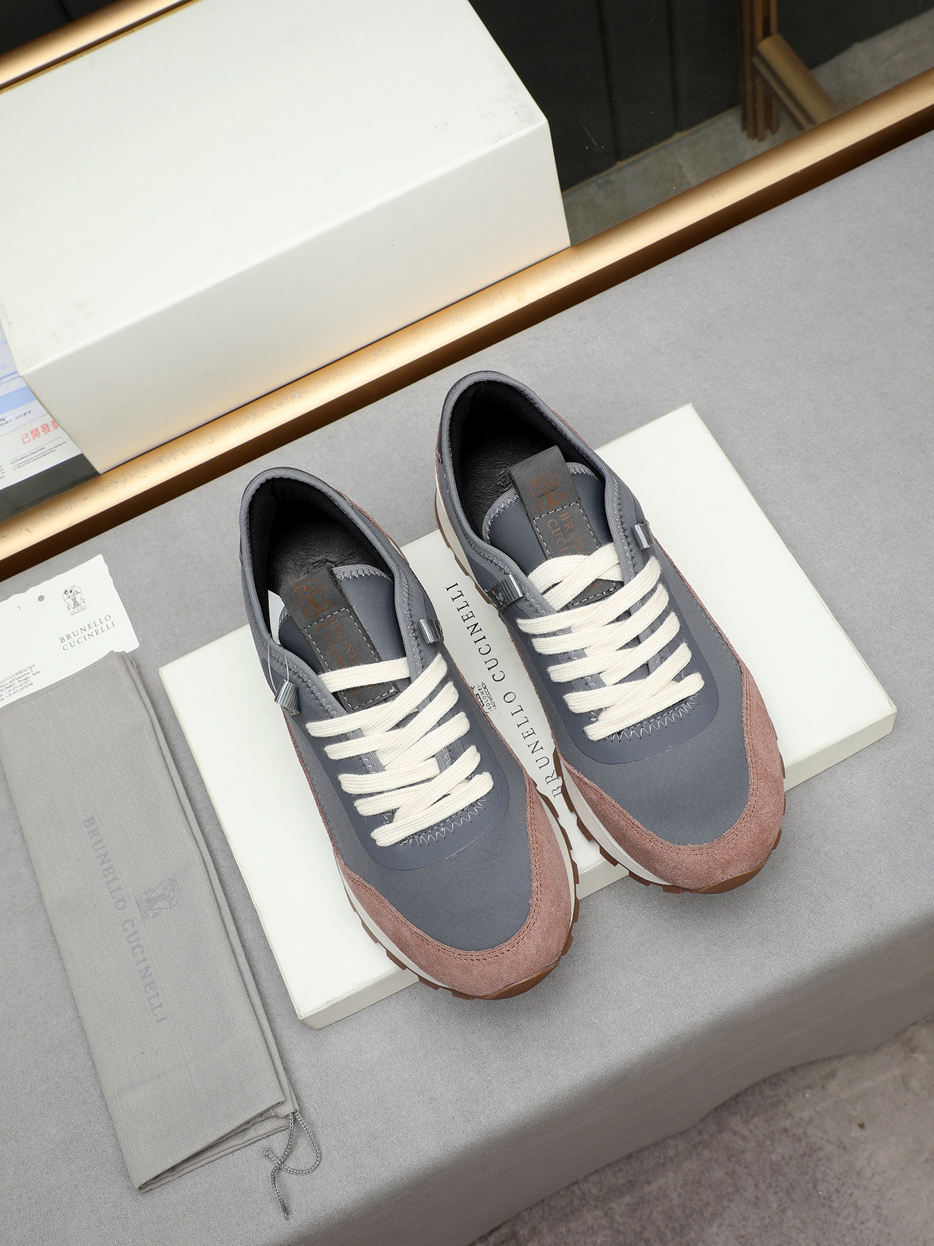 Brunello Cucinelli Men's Leather and Fabric Sneakers - Casual Style 9 i1744103260478 4726 0 7