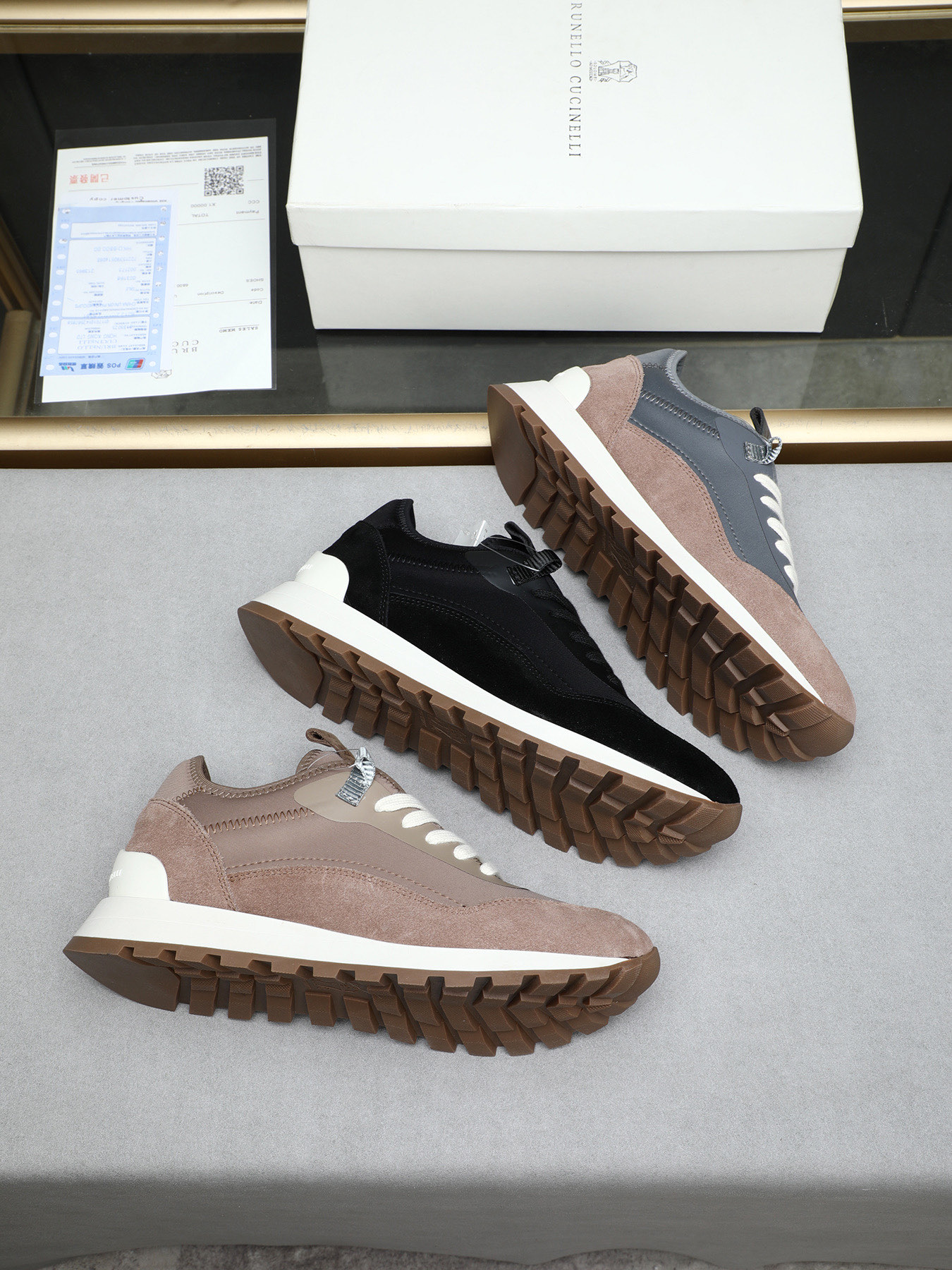 Brunello Cucinelli Men's Leather and Fabric Sneakers - Casual Style 10 i1744103260482 8971 0 8