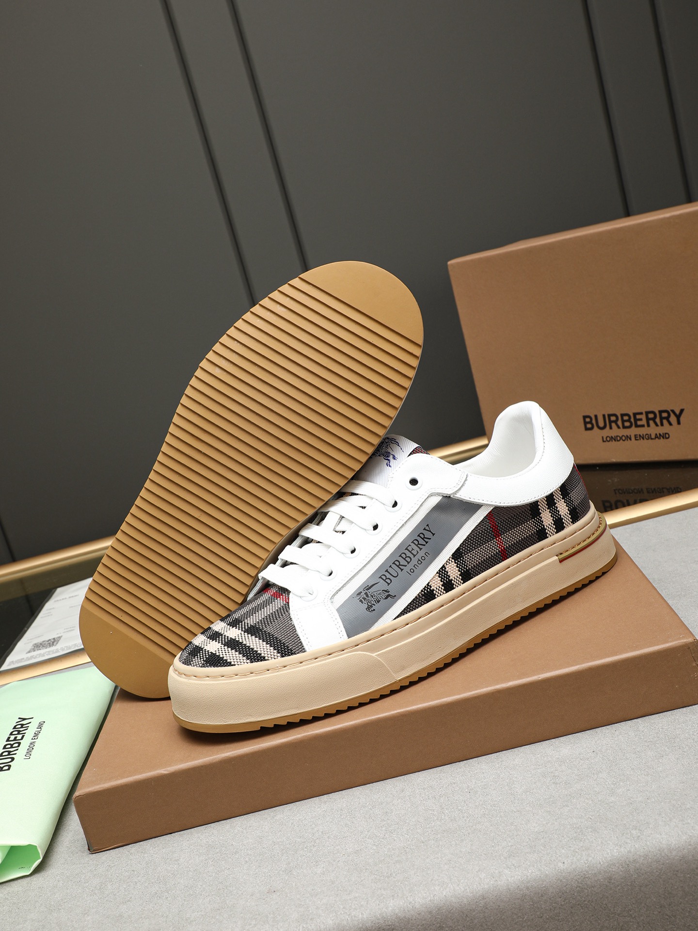 Burberry Men's Check Canvas and Leather Sneakers - Casual, Comfortable, Stylish 4 i1744624679234 1730 0 2