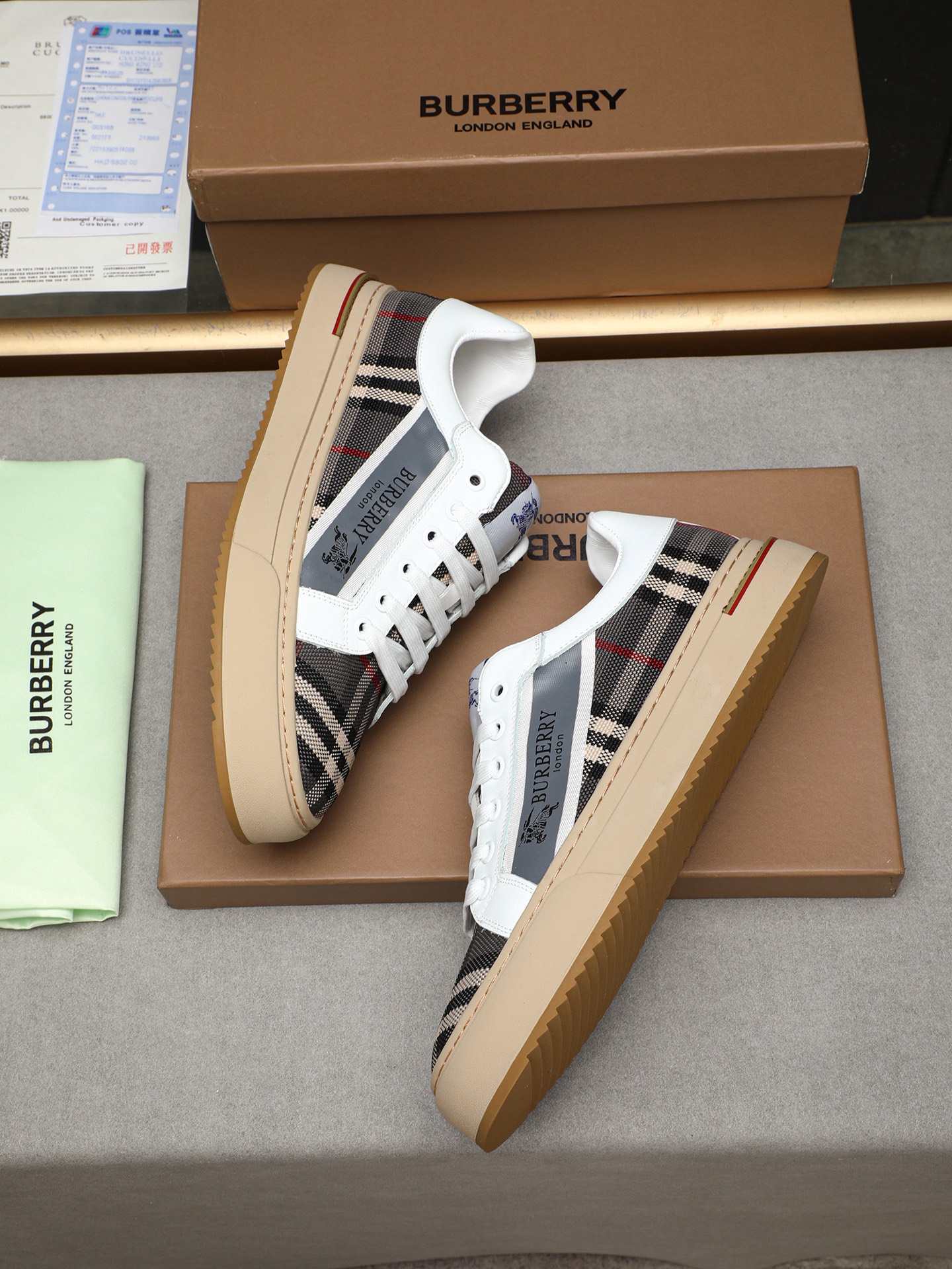 Burberry Men's Check Canvas and Leather Sneakers - Casual, Comfortable, Stylish 8 i1744624679276 8014 0 6