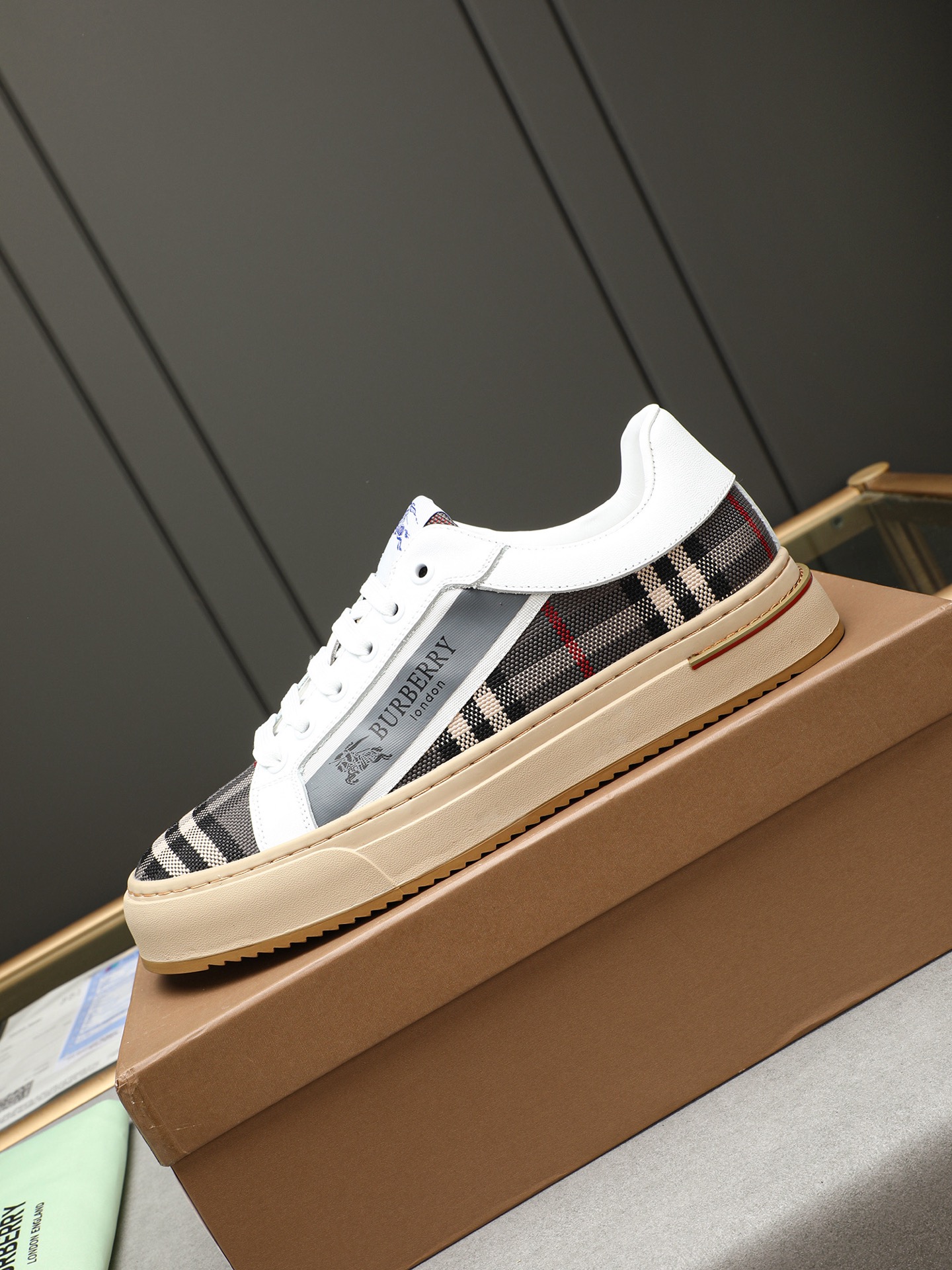 Burberry Men's Check Canvas and Leather Sneakers - Casual, Comfortable, Stylish 7 i1744624680087 4311 0 5