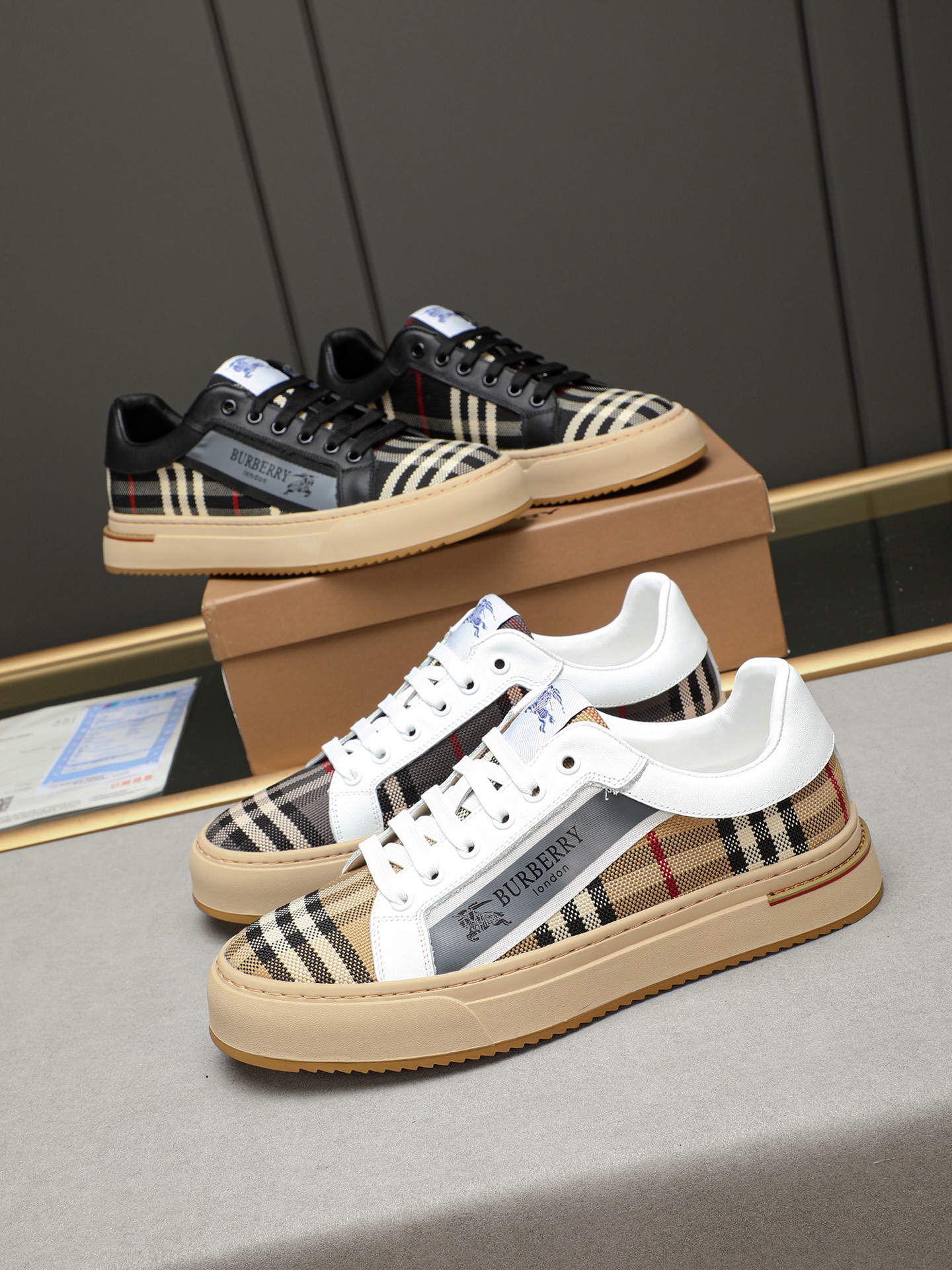 Burberry Men's Leather Sneakers with Check Pattern - Stylish and Comfortable 10 i1744624705069 3313 0 8