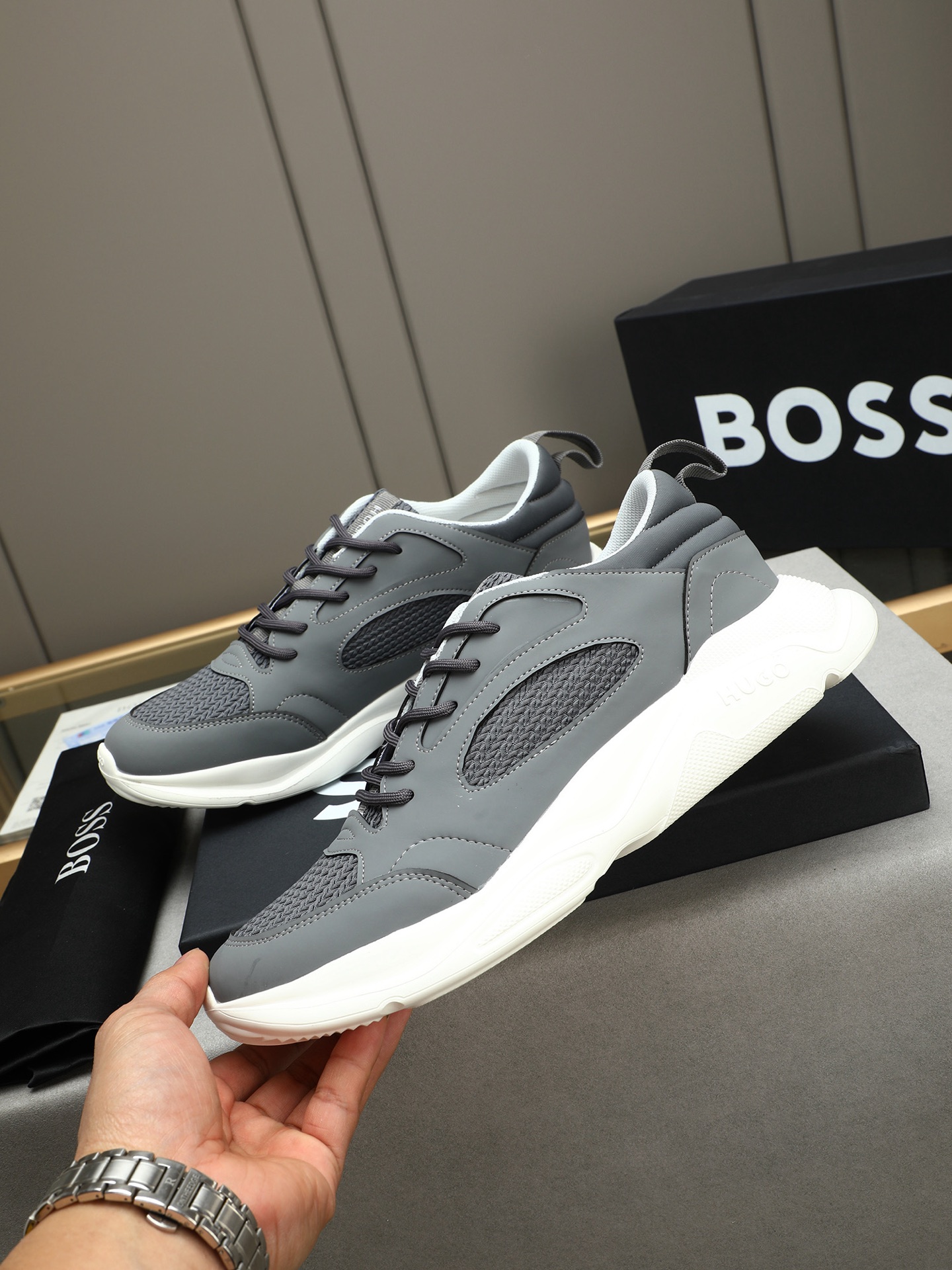BOSS Men's Stylish & Comfortable Lace-Up Sneakers, Sizes 38-44 3 i1744795903733 6803 0 1