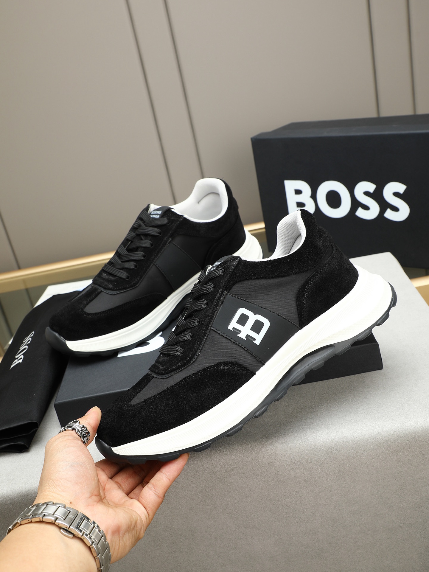 BOSS Men's Stylish Black Sneakers - Comfortable, Lightweight, and Trendy 3 i1744796059493 9311 0 1