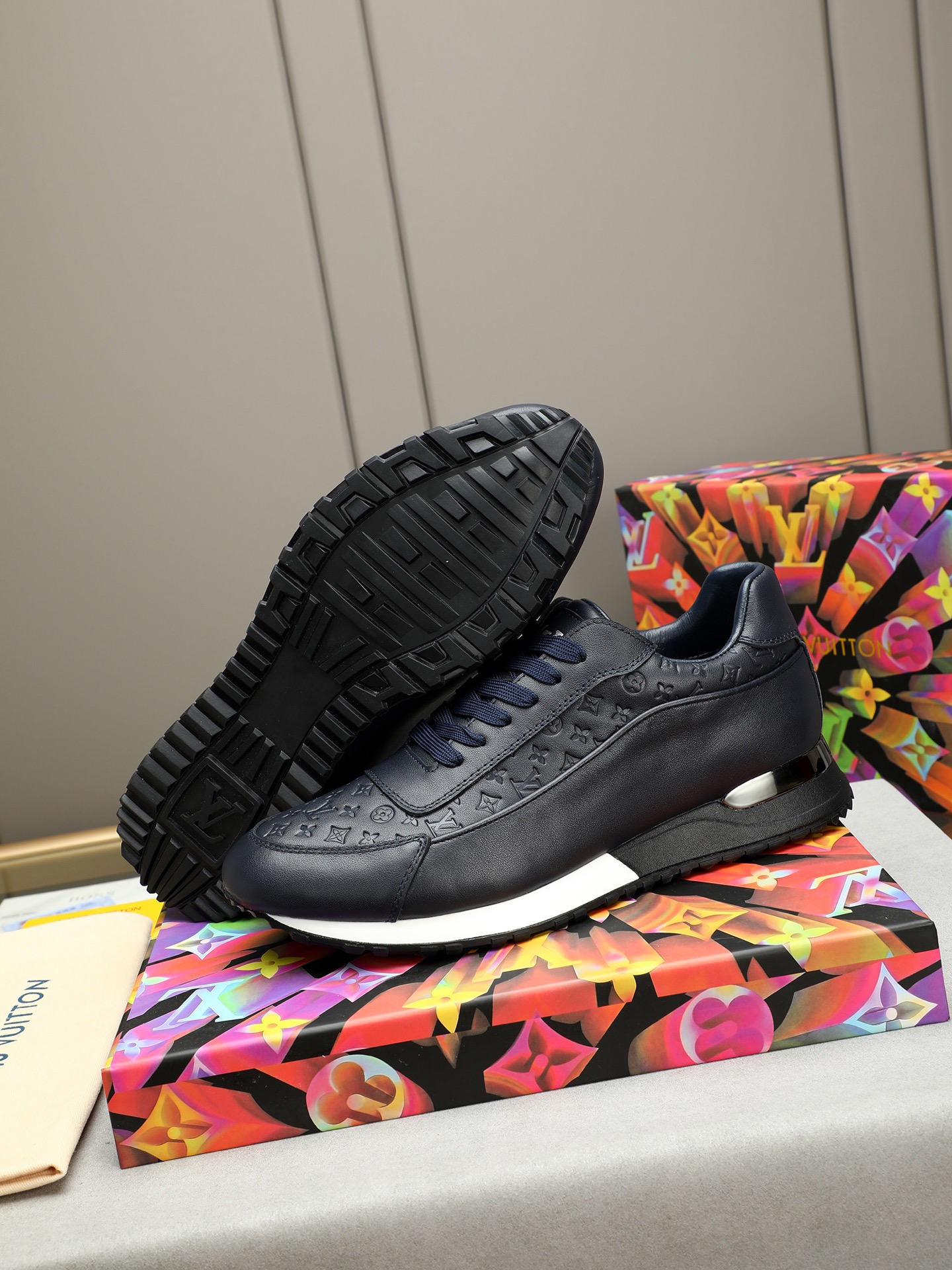 Louis Vuitton Men's Leather Run Away Sneakers Embossed Monogram - Stylish & Comfy 4 i1744796395945 1211 0 2