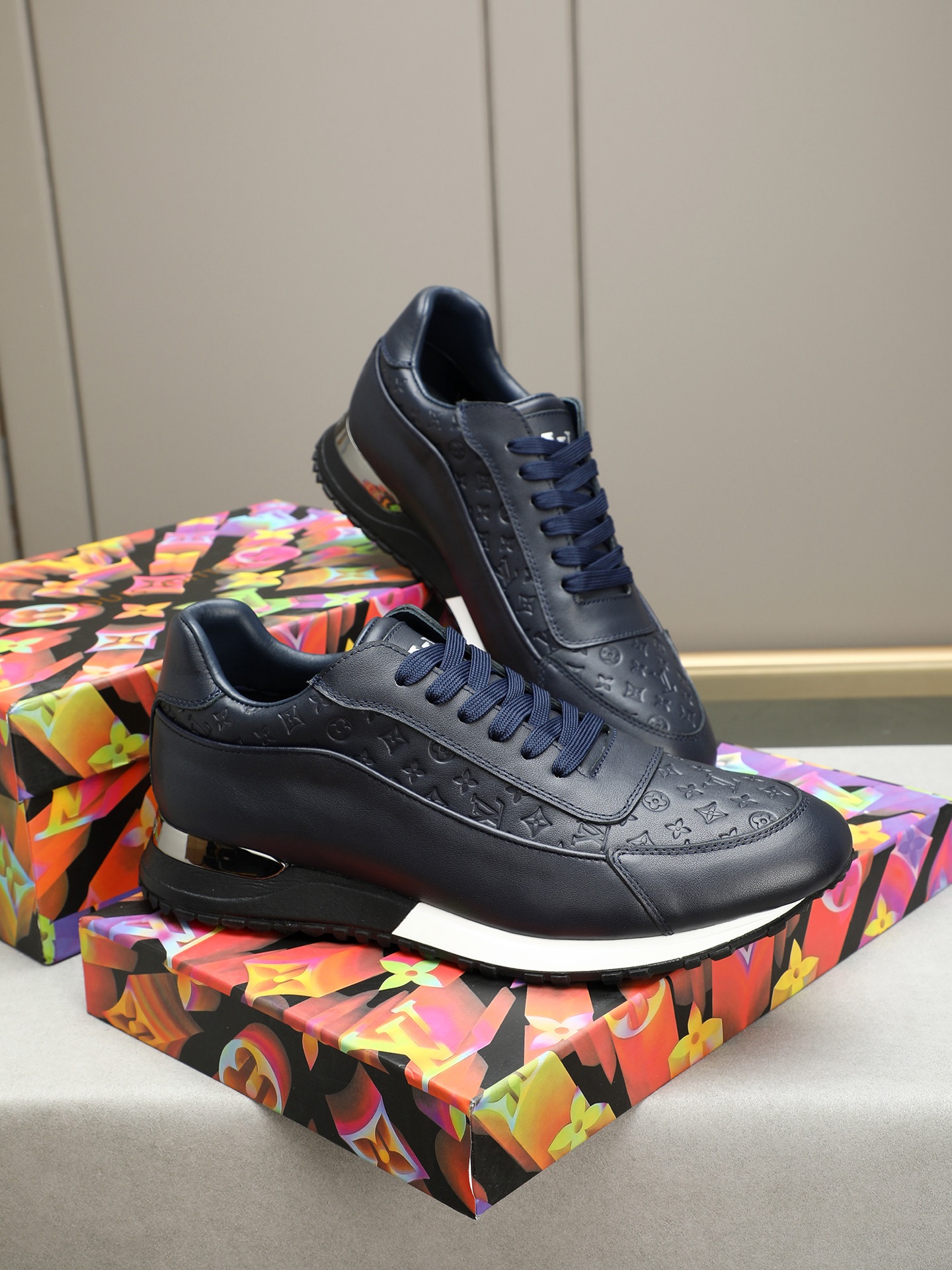 Louis Vuitton Men's Leather Run Away Sneakers Embossed Monogram - Stylish & Comfy 5 i1744796395950 1572 0 3