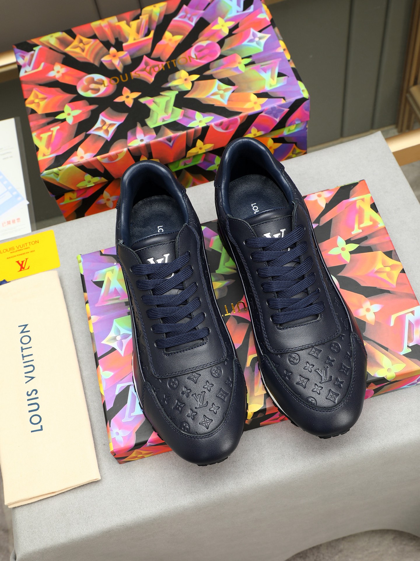 Louis Vuitton Men's Leather Run Away Sneakers Embossed Monogram - Stylish & Comfy 9 i1744796395965 9335 0 7