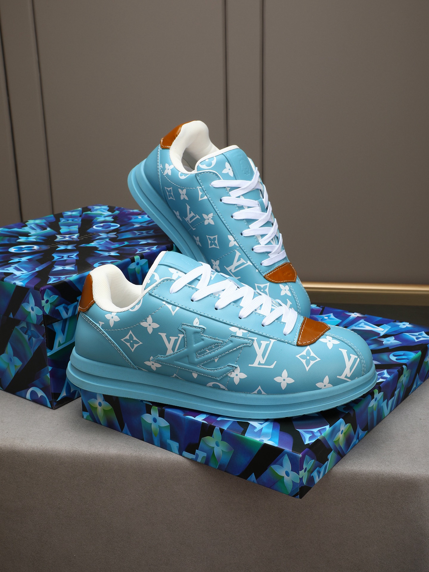 Louis Vuitton Blue Runner Tatic Sneakers Monogram Leather Casual Shoes 5 i1745131985632 522 0 3