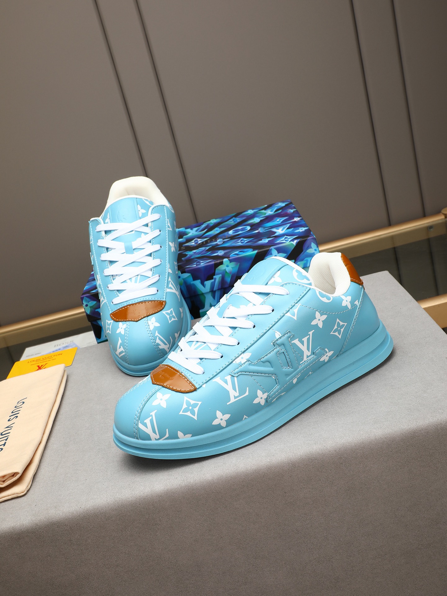 Louis Vuitton Blue Runner Tatic Sneakers Monogram Leather Casual Shoes 7 i1745131985632 5717 0 5
