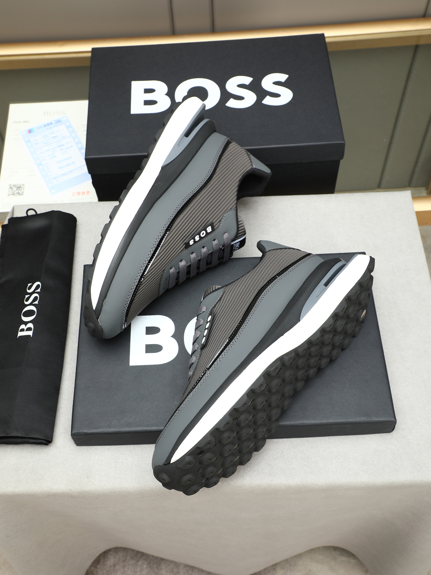 BOSS Men's Stylish Gray Leather Sneakers - Comfortable & Durable, Sizes 38-44 8 i1745312452271 4733 0 6