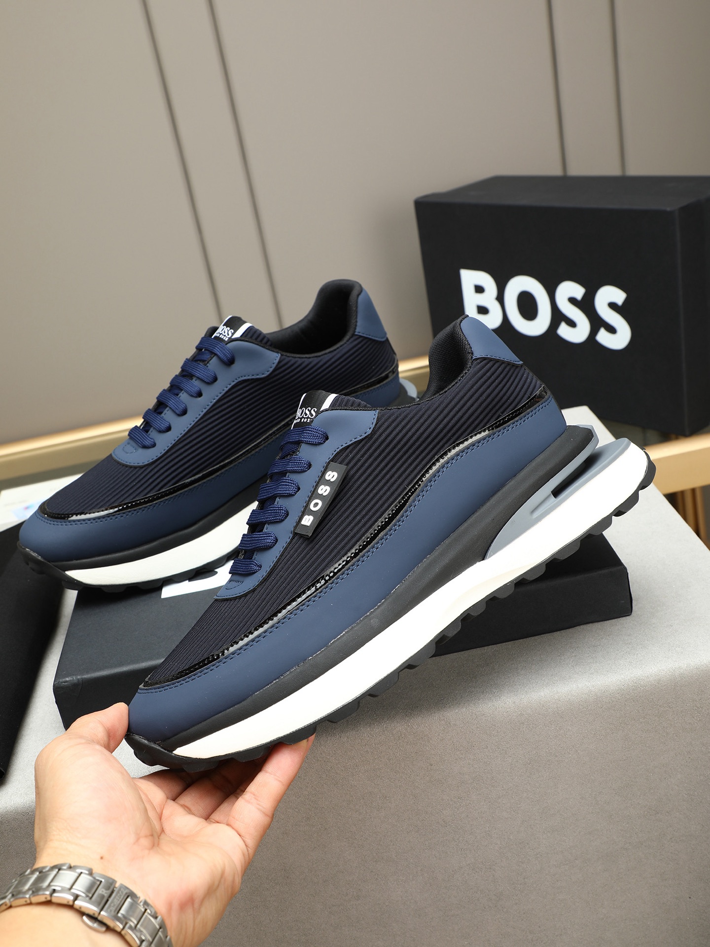 BOSS Men's Stylish Leather Sneakers - Comfortable and Breathable 3 i1745312467411 6210 0 1
