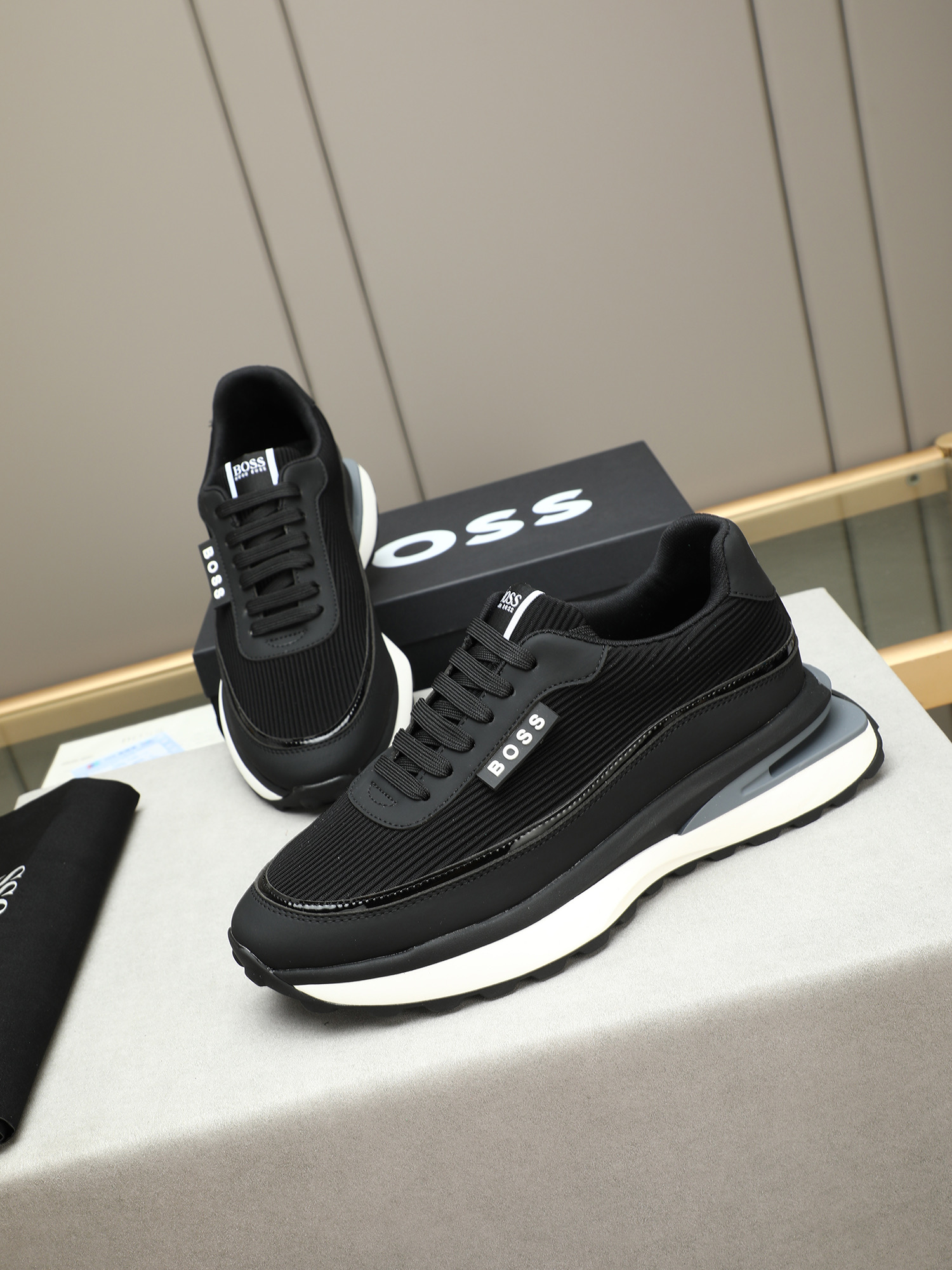 BOSS Men's Leather Sneakers - Comfortable, Stylish, and Versatile black Shoes 8 i1745312480753 5492 0 6