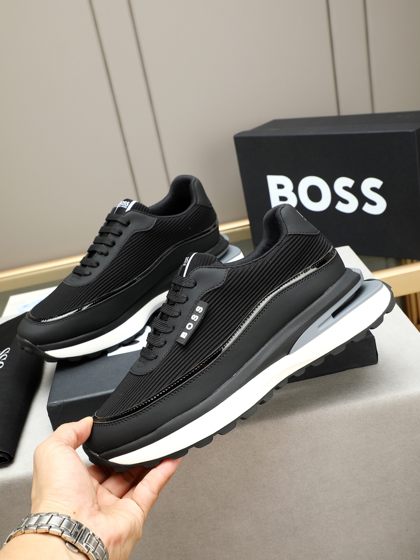 BOSS Men's Leather Sneakers - Comfortable, Stylish, and Versatile black Shoes 3 i1745312481026 1932 0 1