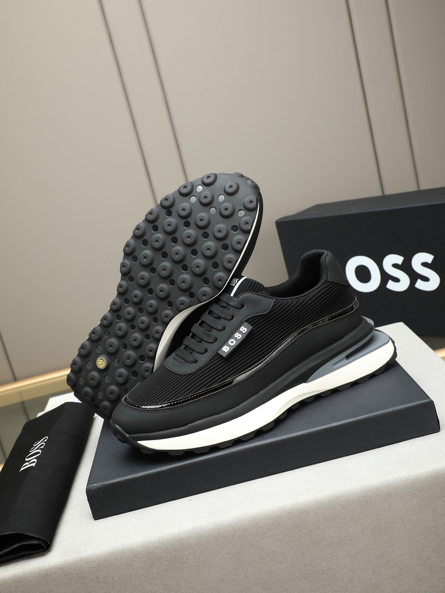 BOSS Men's Leather Sneakers - Comfortable, Stylish, and Versatile black Shoes 4 i1745312481745 5960 0 2