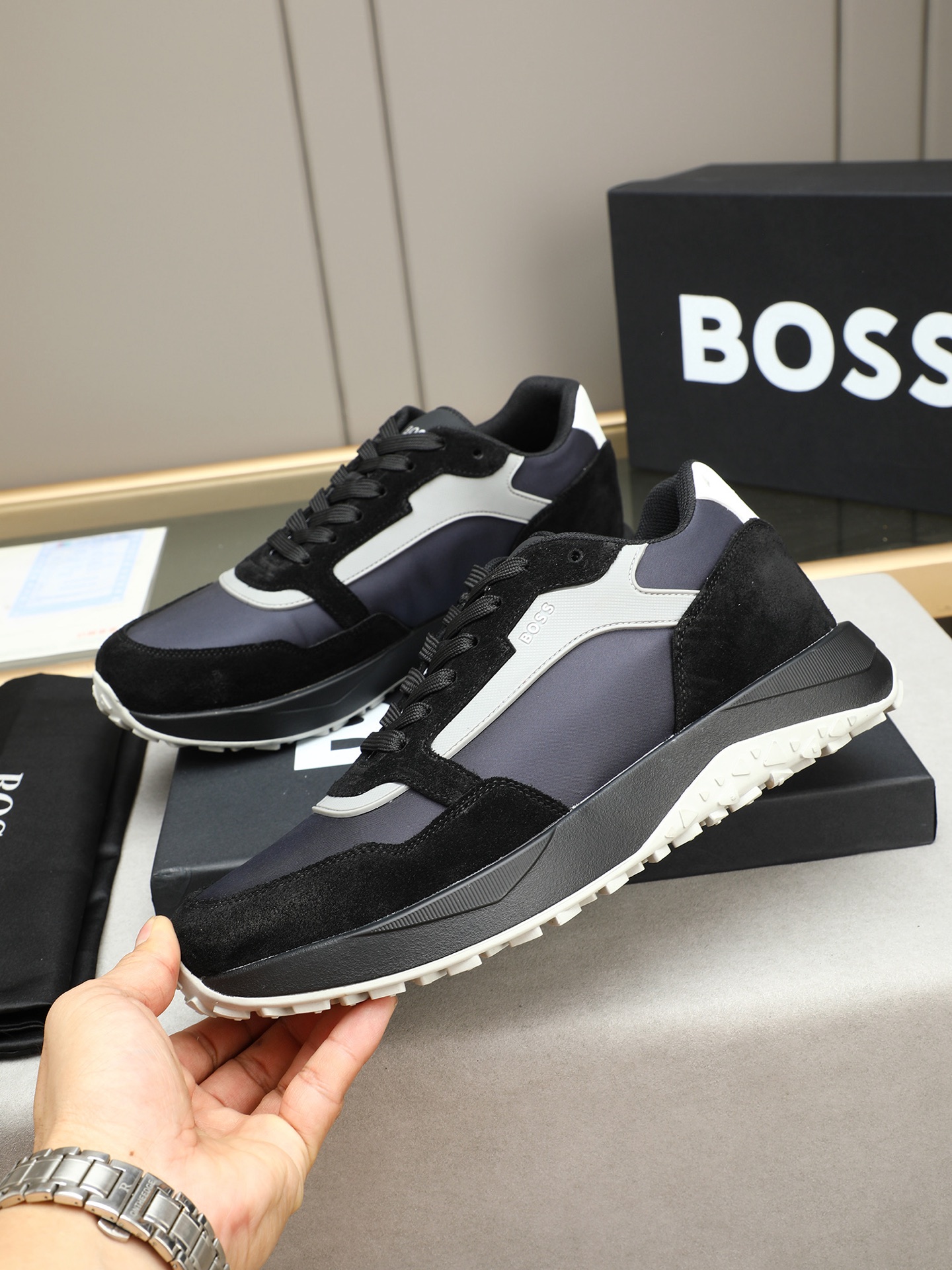 BOSS Men's Leather Sneakers - Comfortable, Stylish, and Durable 3 i1745312586212 4766 0 1