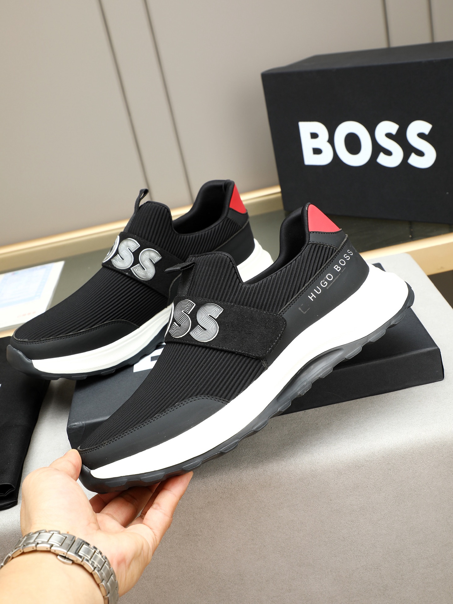HUGO BOSS Men's Slip-On Sneakers - Leather, Breathable, Durable 3 i1745312664325 9826 0 1