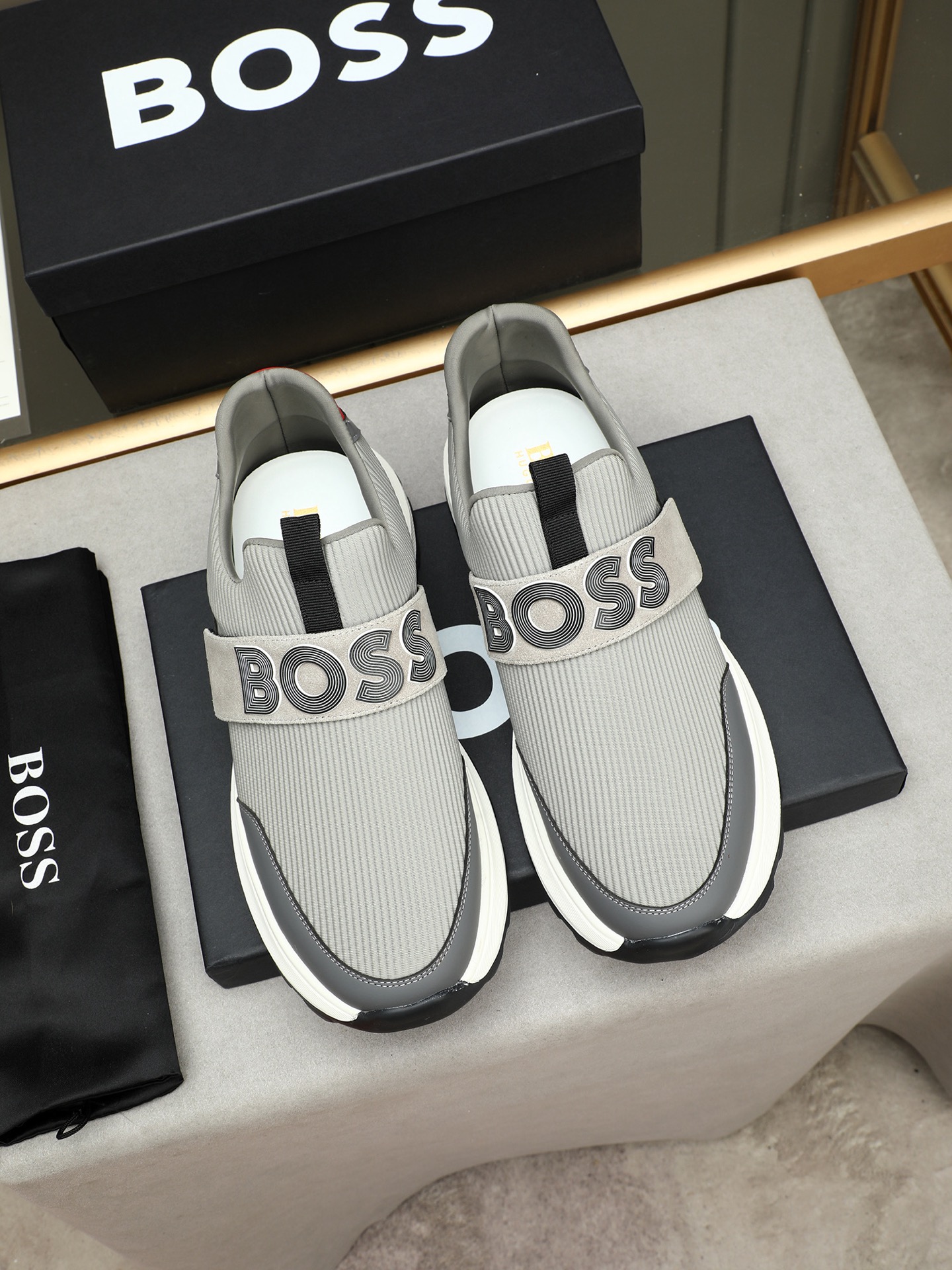 HUGO BOSS Men's Leather Slip-On Sneakers Comfortable Casual Shoes 9 i1745312692127 959 0 7