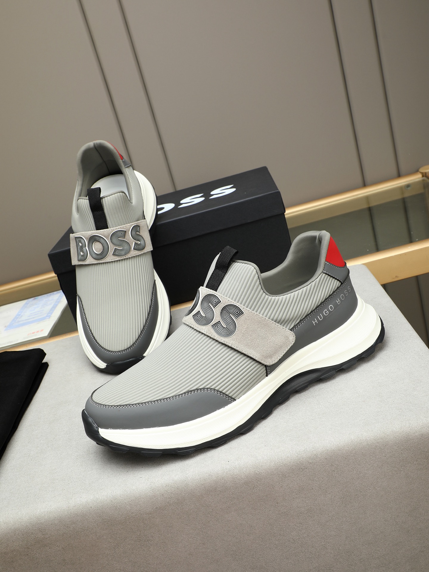 HUGO BOSS Men's Leather Slip-On Sneakers Comfortable Casual Shoes 10 i1745312692771 1245 0 8