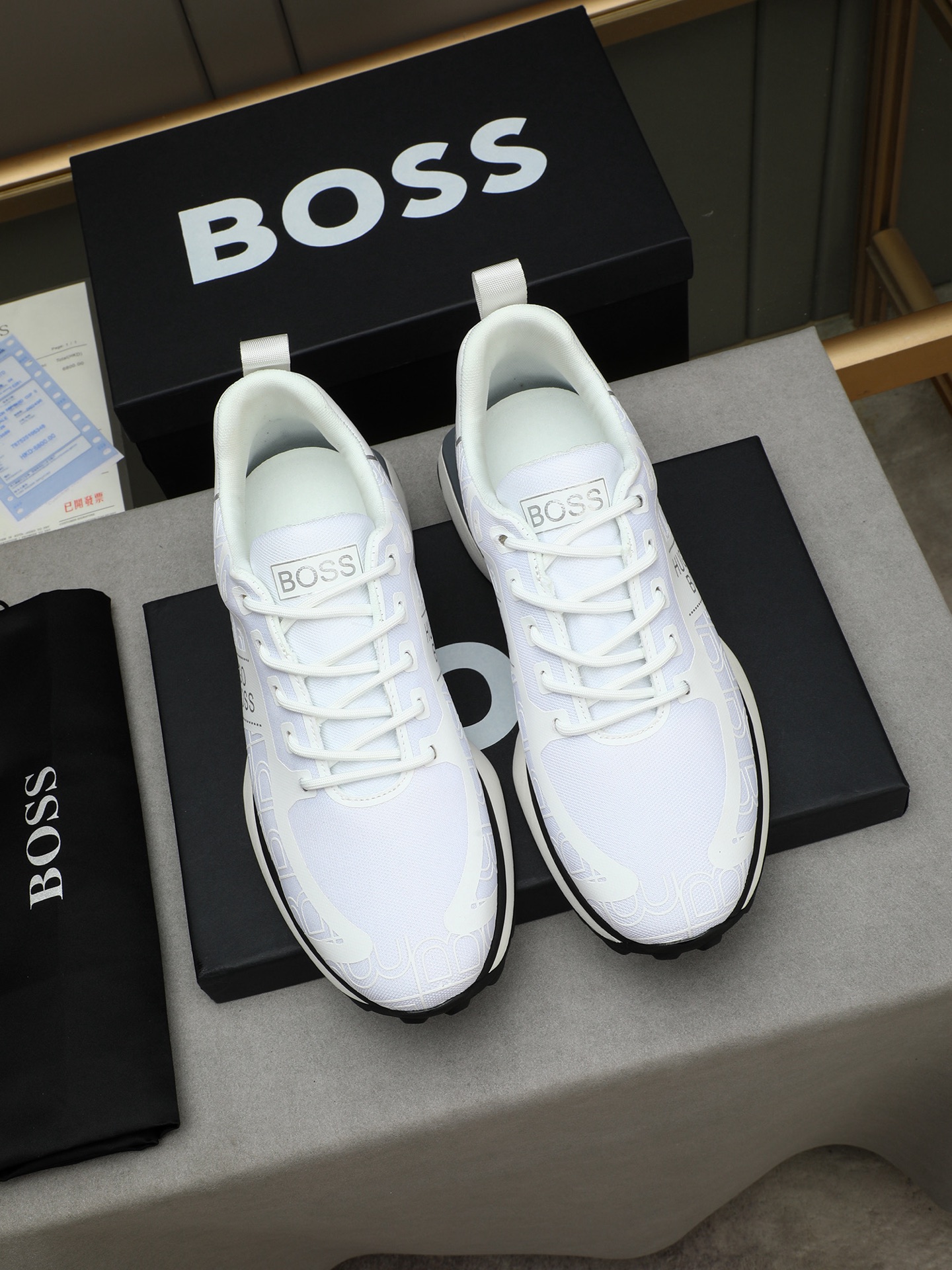 Hugo Boss Men's White Leather Sneakers Comfortable Breathable Shoes Size 38-44 9 i1745312856574 7289 0 7