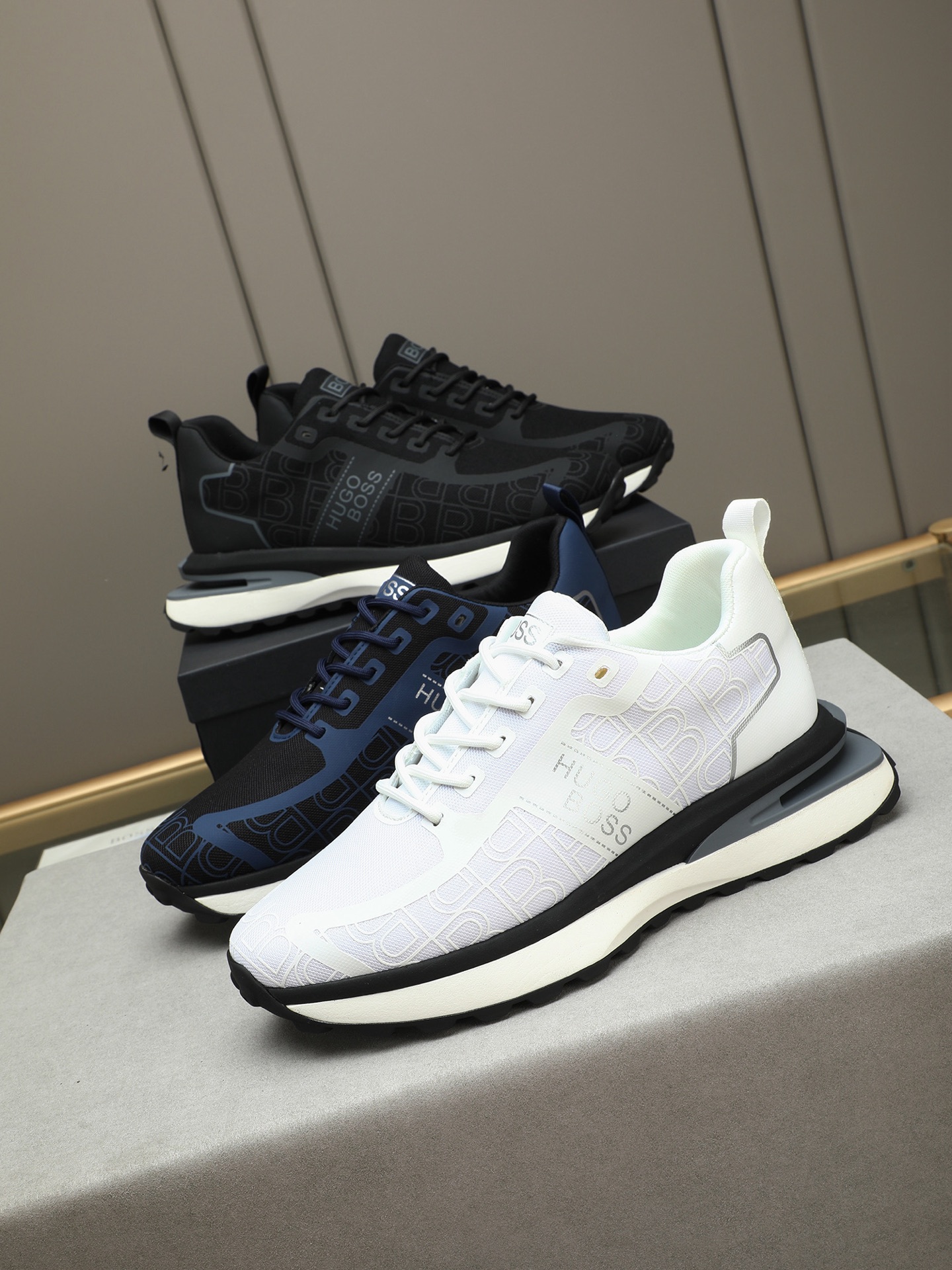 Hugo Boss Men's White Leather Sneakers Comfortable Breathable Shoes Size 38-44 10 i1745312856577 7188 0 8