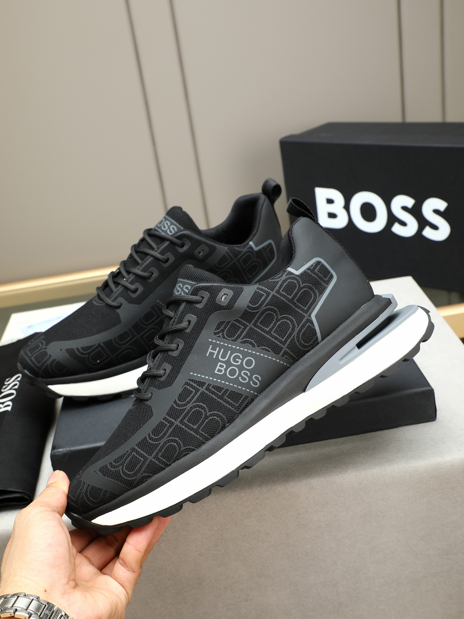 HUGO BOSS Men's Low-Top Sneakers Breathable Mesh Upper, Available in Multiple Colors 3 i1745312870992 6740 0 1