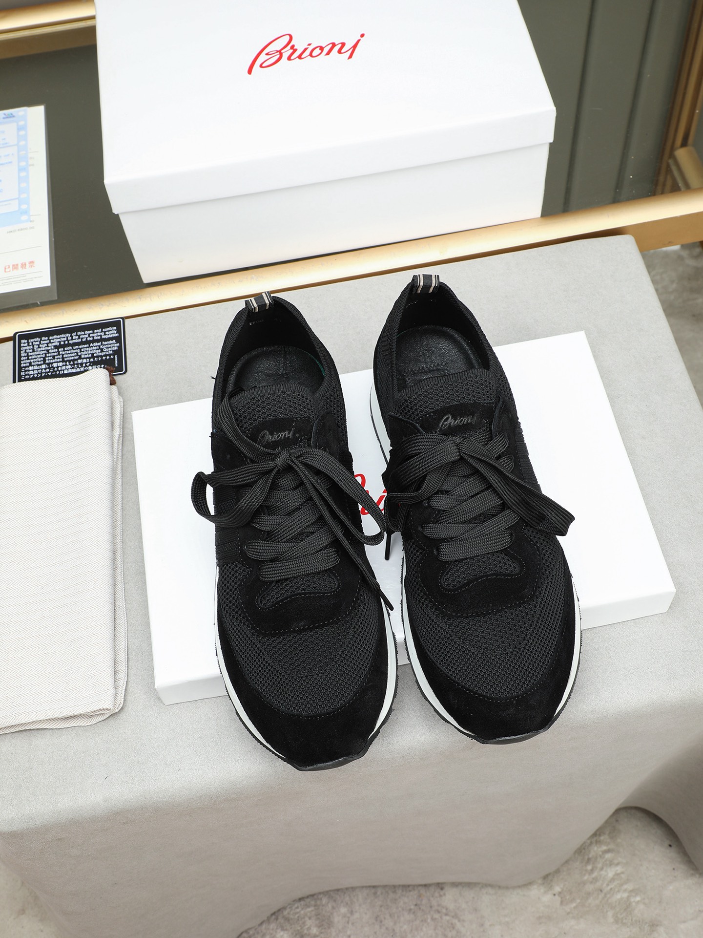 Brioni Men's Wool Blend Running Sneakers with Nappa Leather Details 9 i1745313630544 5093 0 7