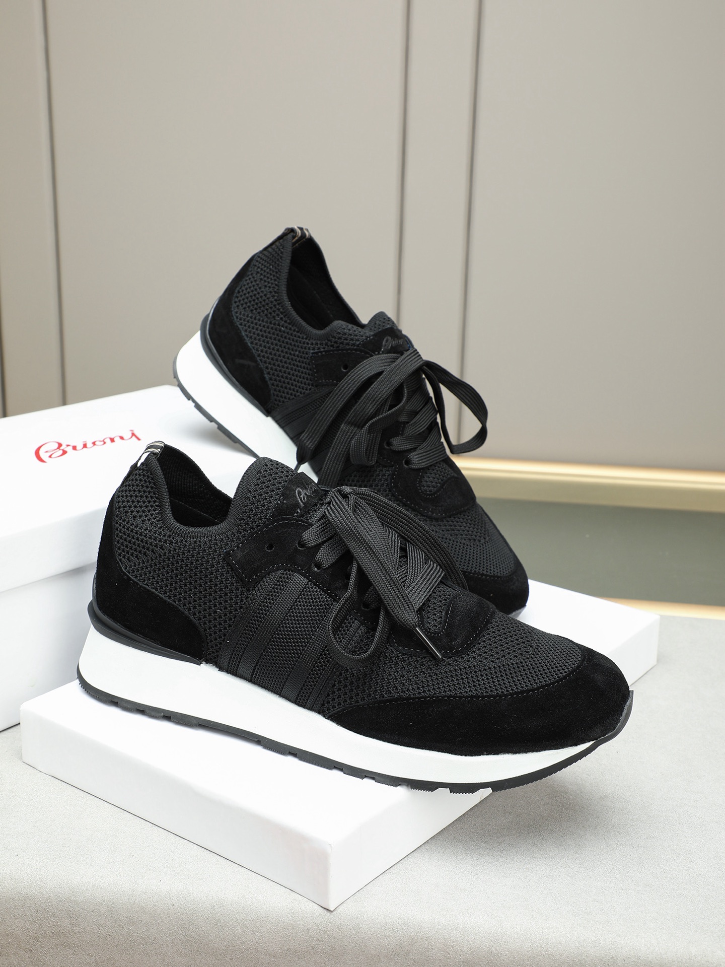 Brioni Men's Wool Blend Running Sneakers with Nappa Leather Details 5 i1745313631505 518 0 3
