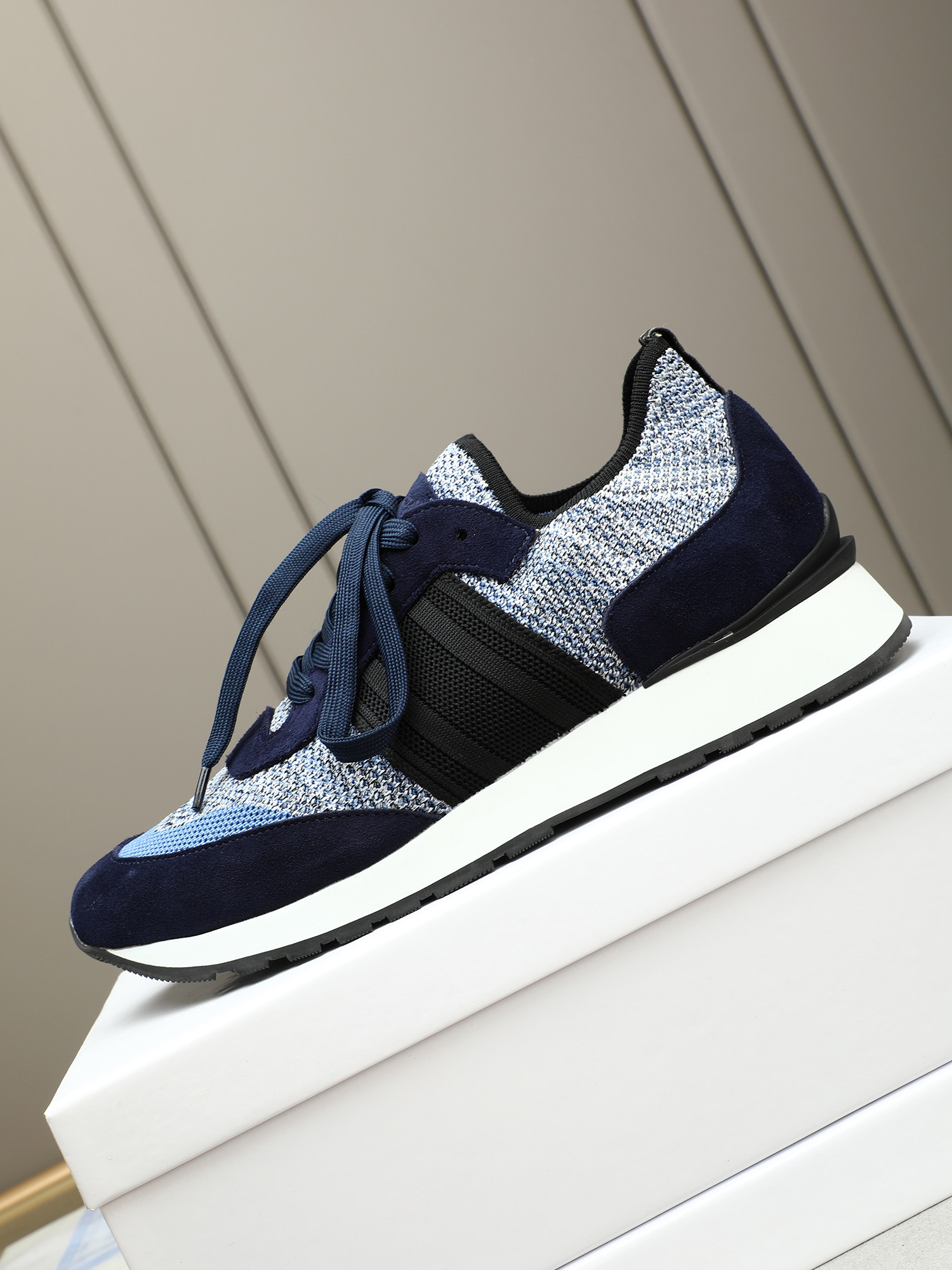 Brioni Men's Wool Blend Sneakers with Nappa Leather Accents - Navy Blue 7 i1745313648711 1358 0 5