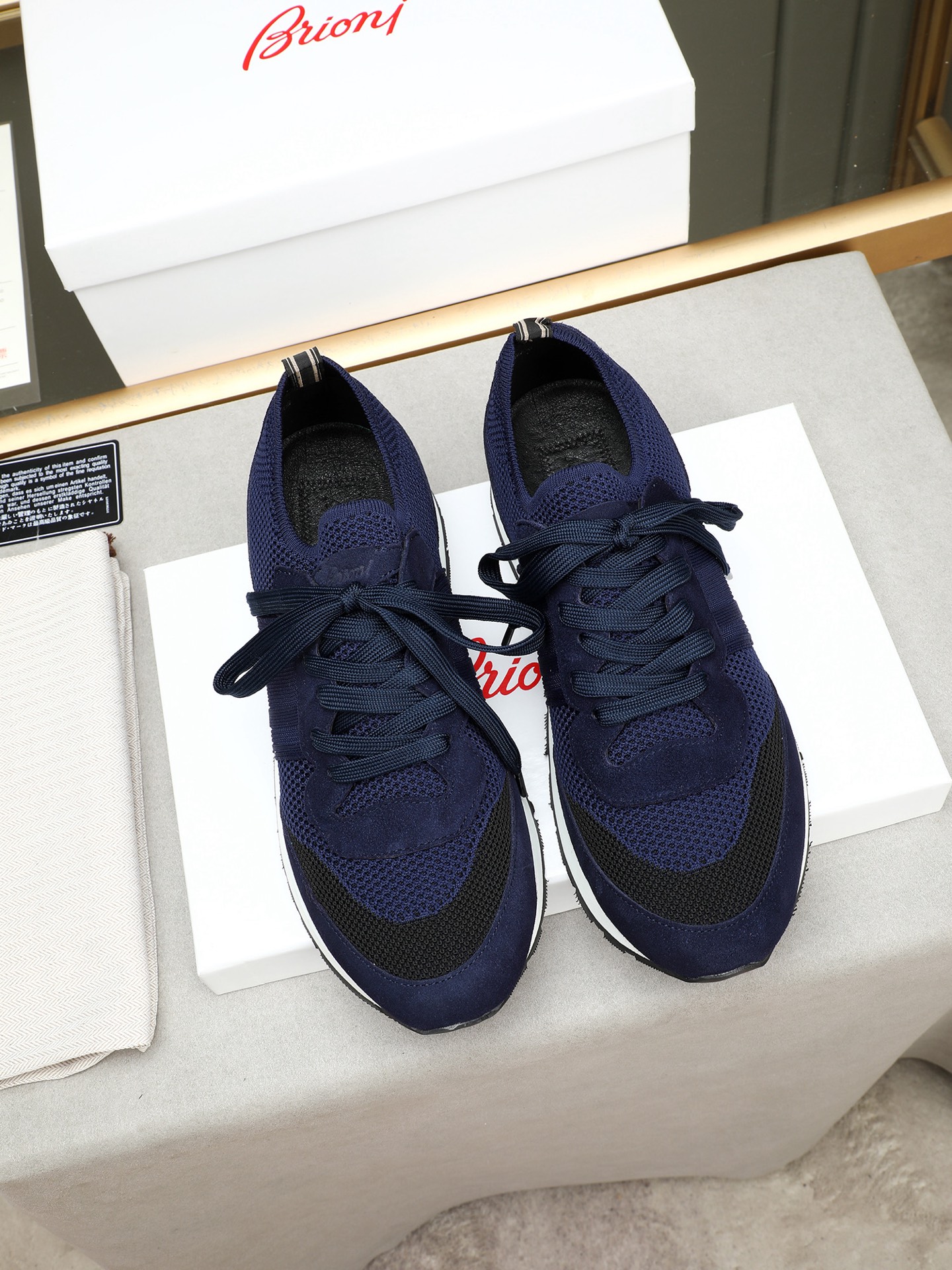 Brioni Men's Wool Blend Sneakers with Nappa Leather and Legion Stripe 9 i1745313668769 586 0 7
