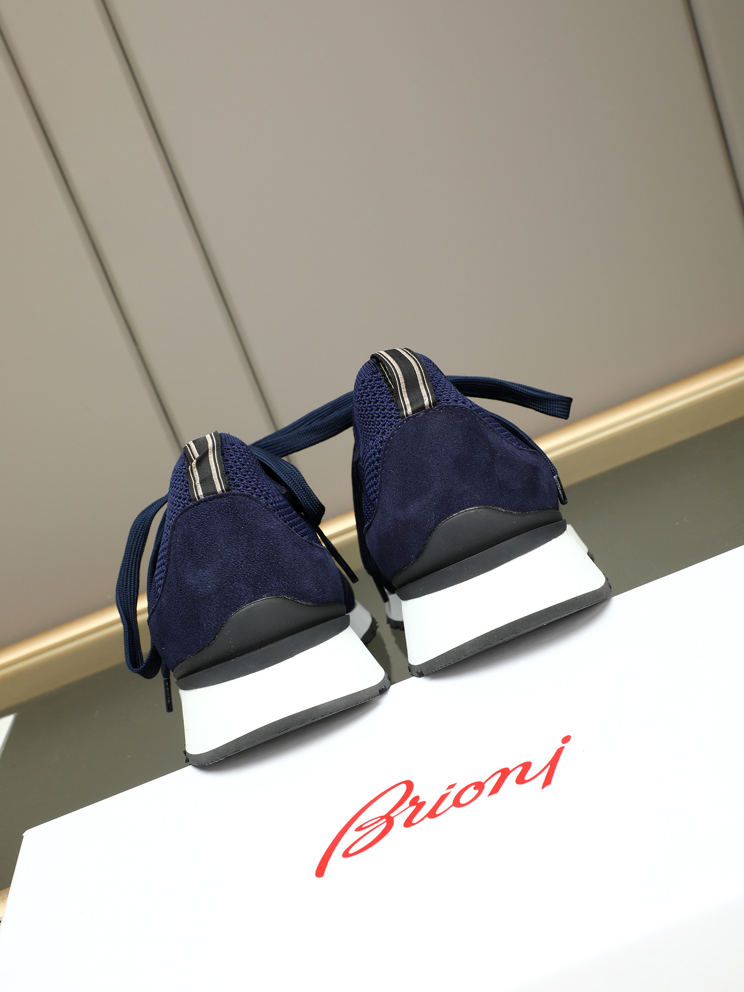 Brioni Men's Wool Blend Sneakers with Nappa Leather and Legion Stripe 6 i1745313669626 5526 0 4