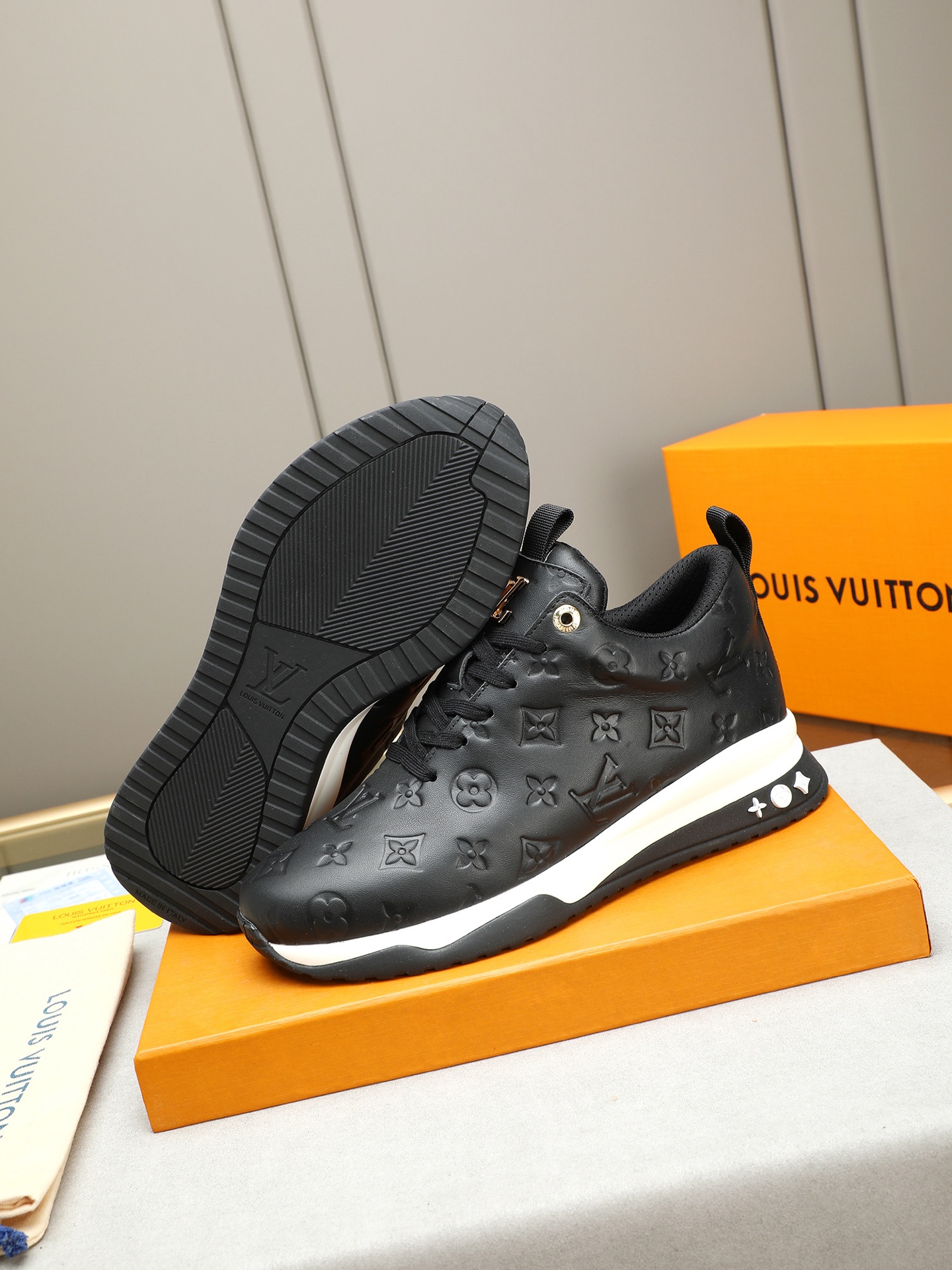 Louis Vuitton Black Leather Monogram Embossed Sneakers 4 i1745483903409 1962 0 2