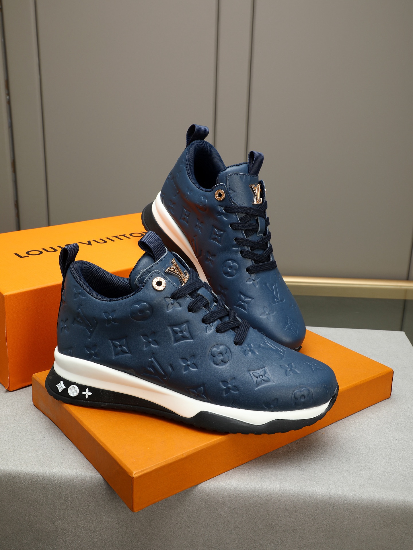 Louis Vuitton Men's Blue Leather Run Away Sneakers, Size 39-44 5 i1745483964684 5689 0 3