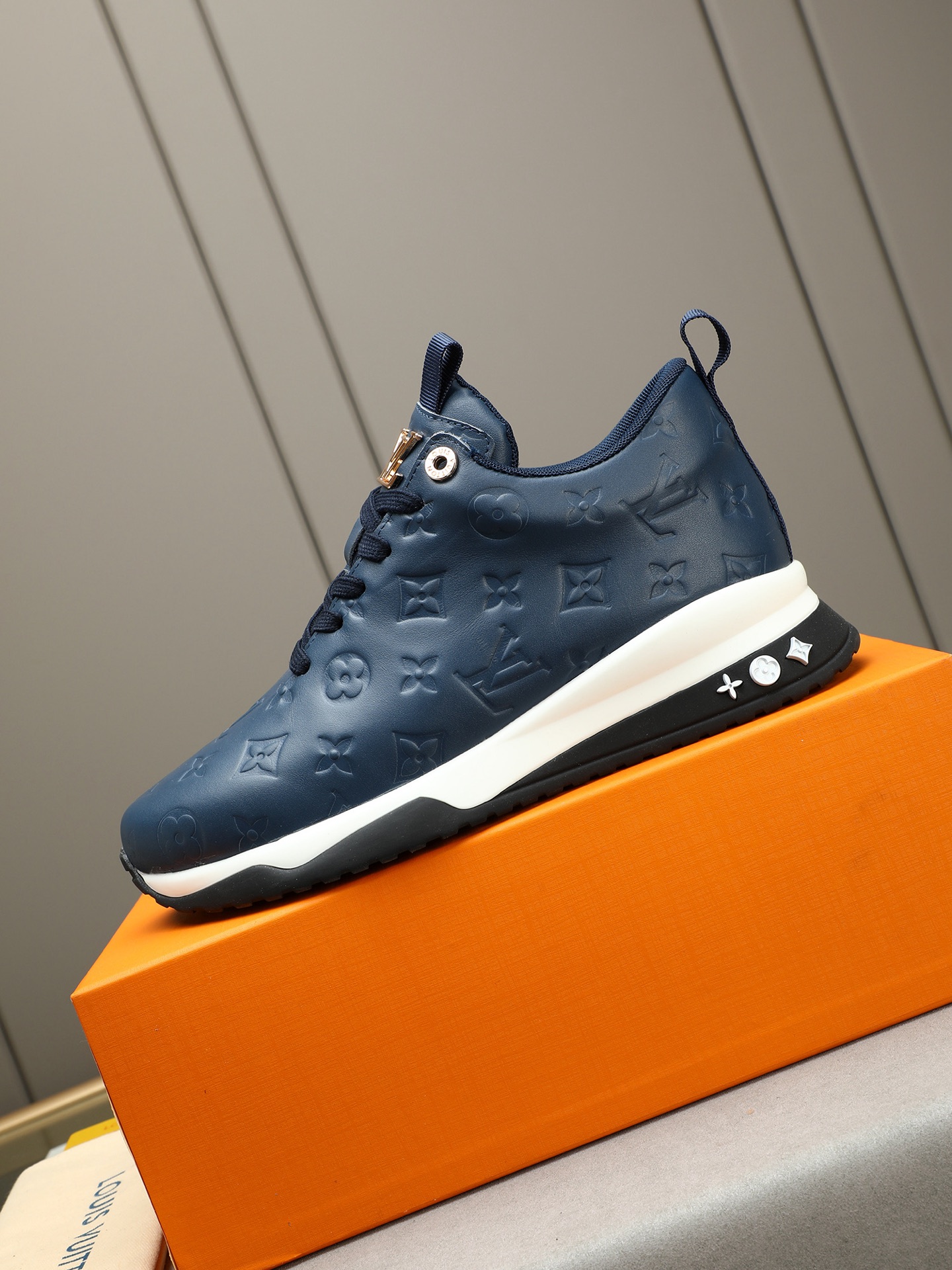 Louis Vuitton Men's Blue Leather Run Away Sneakers, Size 39-44 7 i1745483965236 6820 0 5