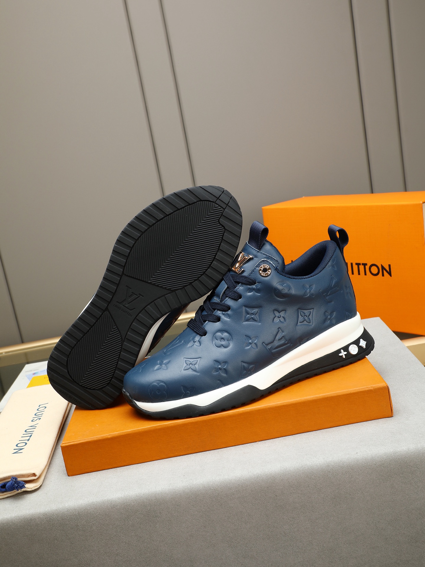 Louis Vuitton Men's Blue Leather Run Away Sneakers, Size 39-44 4 i1745483965268 4633 0 2