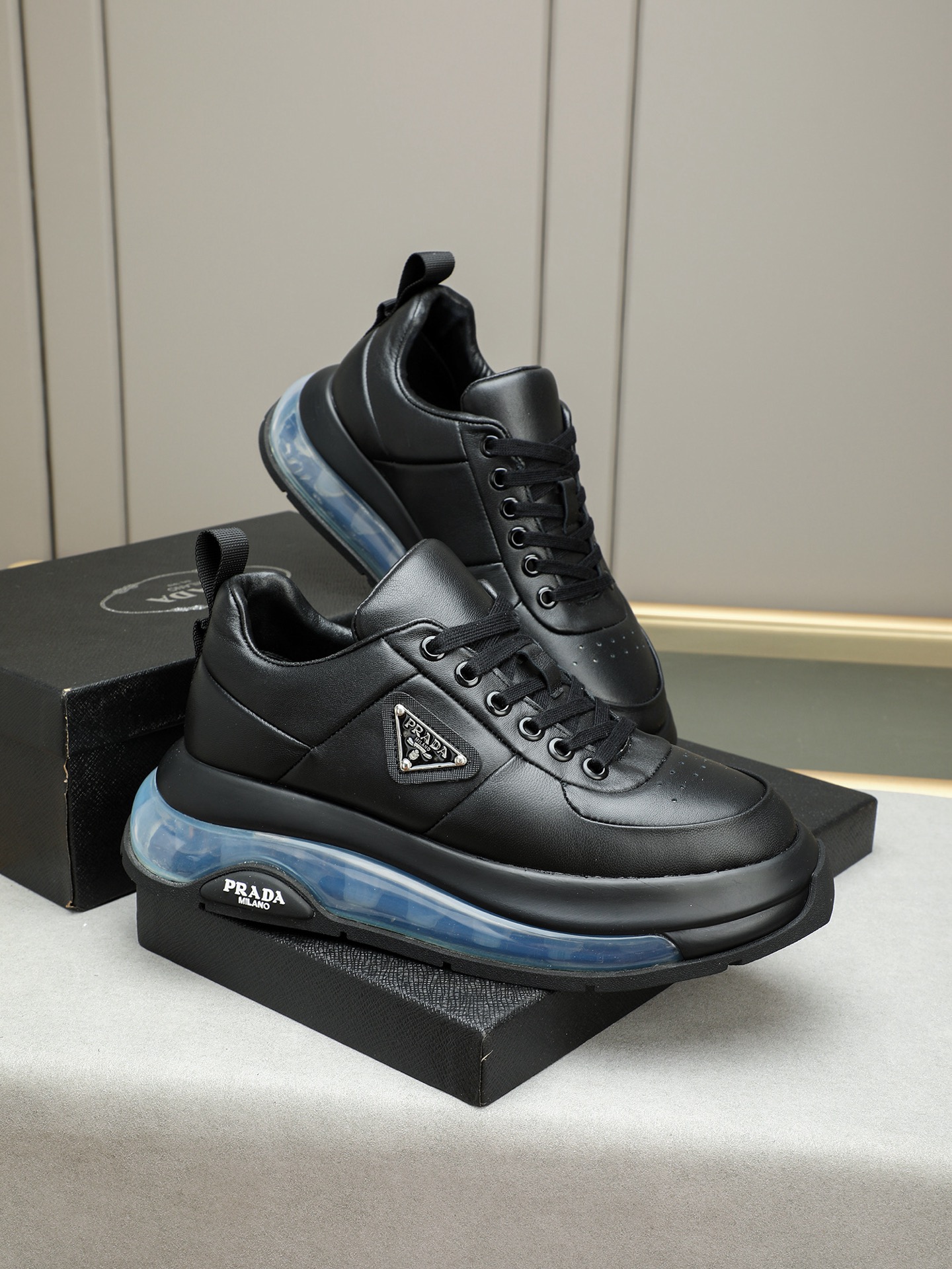 Prada Men's Leather Sneakers with Air Cushion Sole - Comfortable & Stylish 5 i1745484195216 5077 0 3