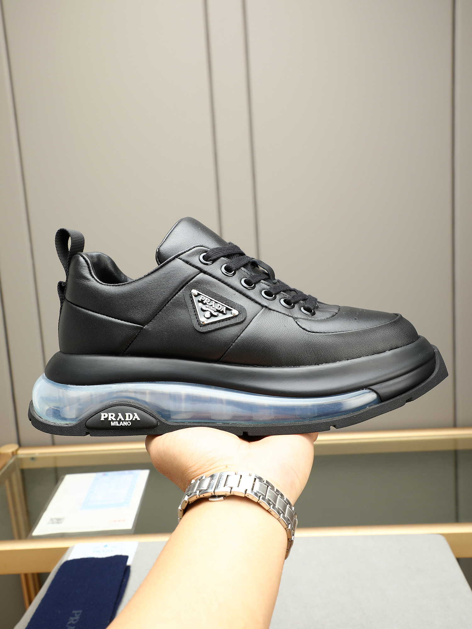 Prada Men's Leather Sneakers with Air Cushion Sole - Comfortable & Stylish 2 i1745484195586 5217 0 0