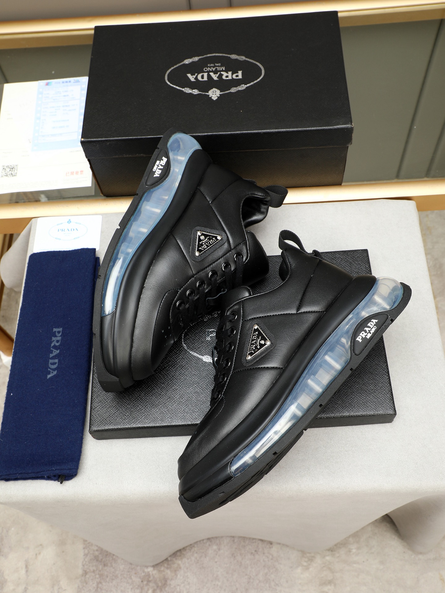 Prada Men's Leather Sneakers with Air Cushion Sole - Comfortable & Stylish 10 i1745484195893 9573 0 8